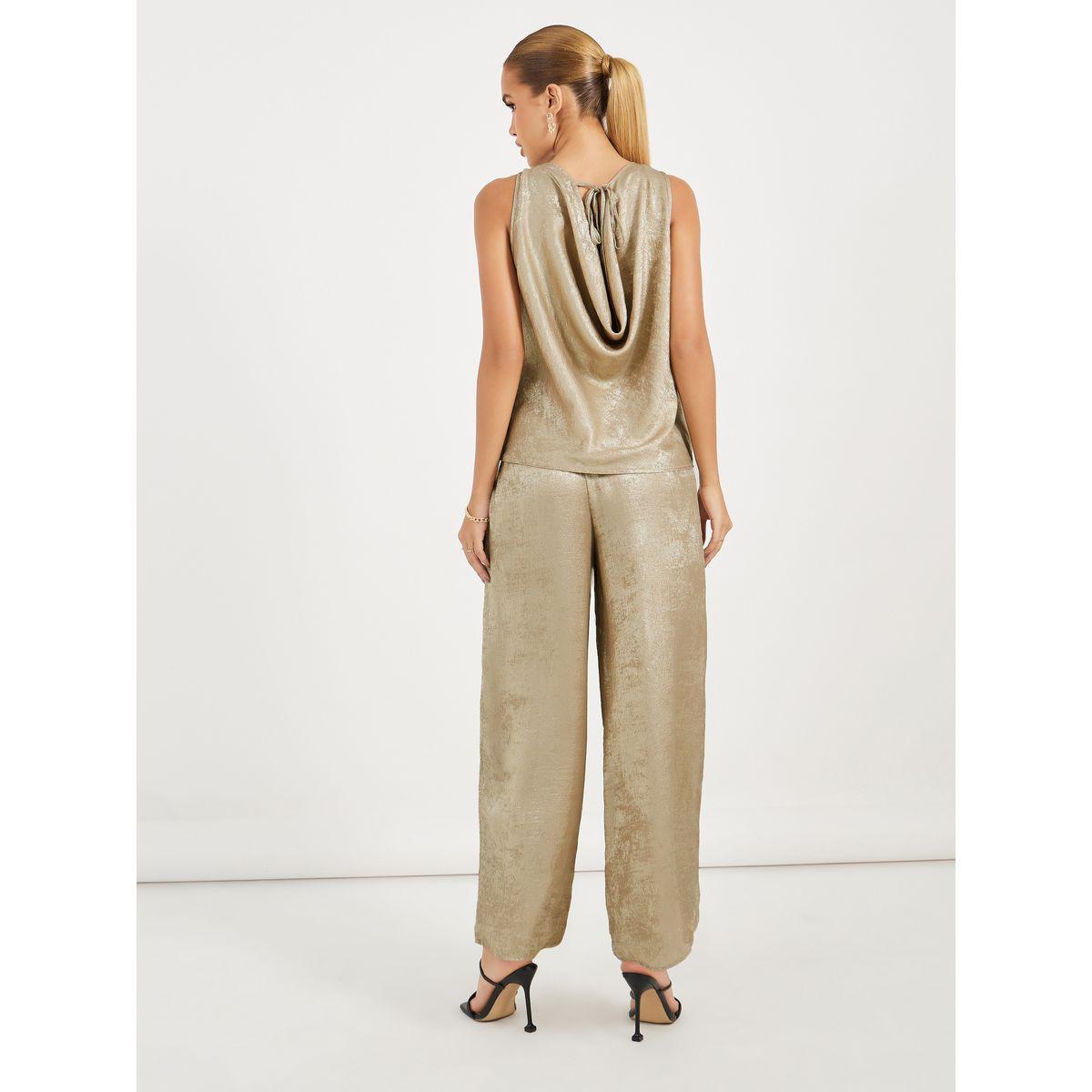 طقم منسق من بنطال بأرجل واسعة مع بلوزة بلا أكمام-women-clothing-coordsets-image-6