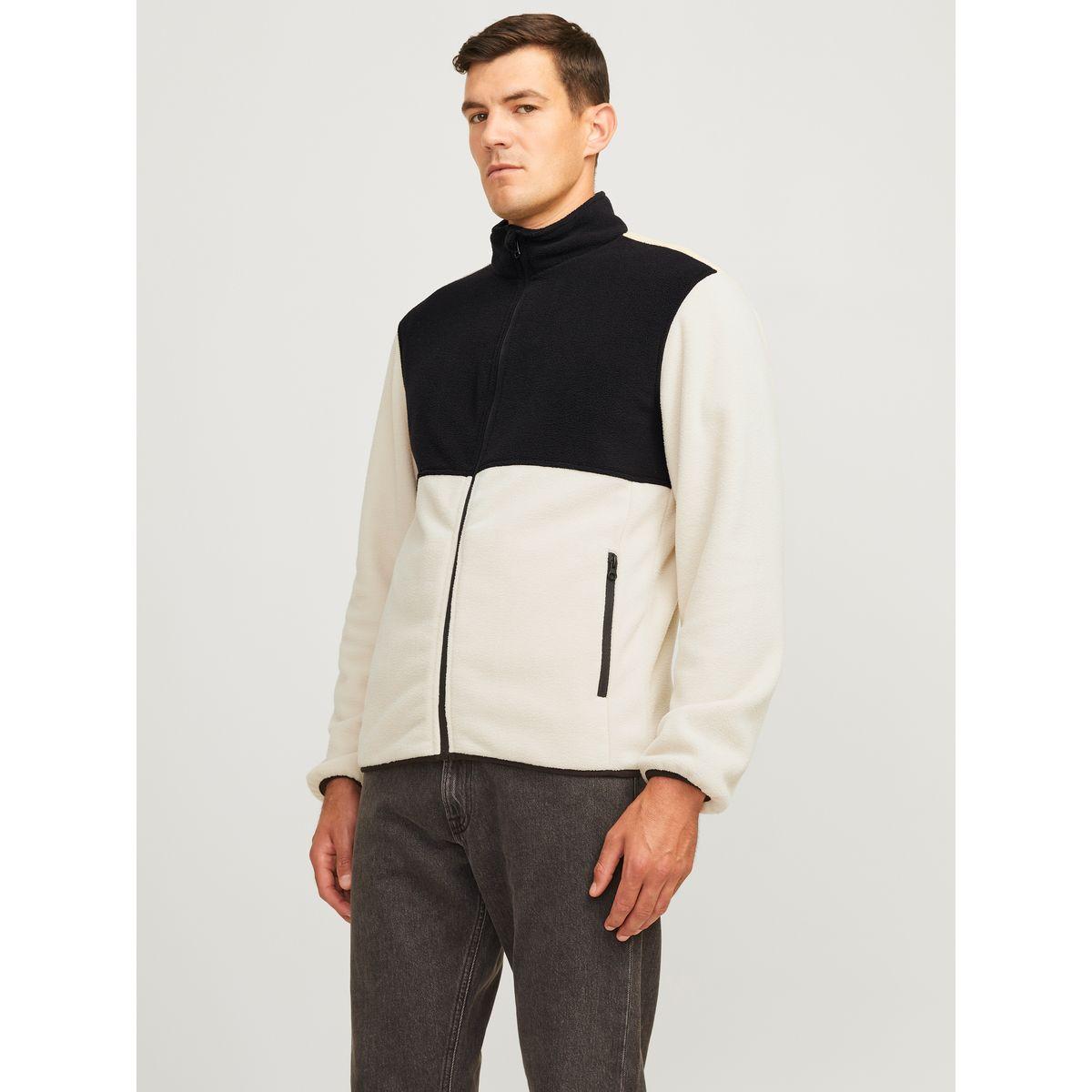 REBEL Contrast Panel Fleece Jacket with Zip Pockets-men-clothing-jacketsandblazers-jackets-image-1