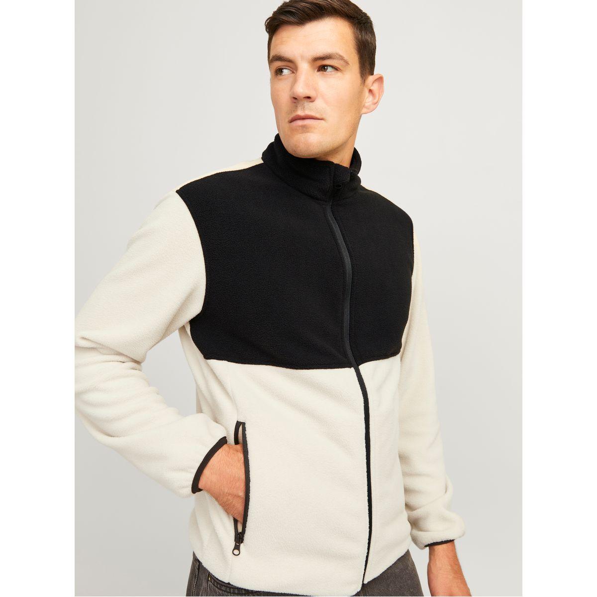 REBEL Contrast Panel Fleece Jacket with Zip Pockets-men-clothing-jacketsandblazers-jackets-image-2