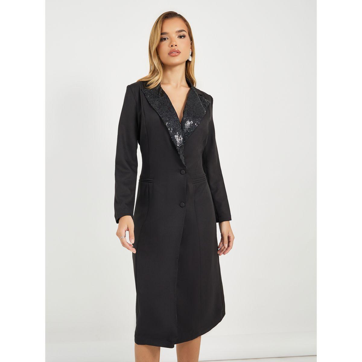 Styli Sequined Notch Collar Blazer Midi Dress-women-clothing-dresses-image-4