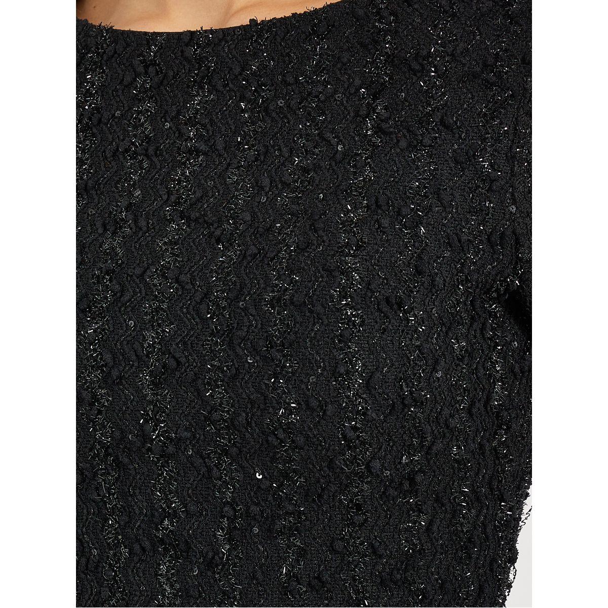 Styli Textured Lurex Bodycon Maxi Dress with Side Slit-women-clothing-dresses-image-3