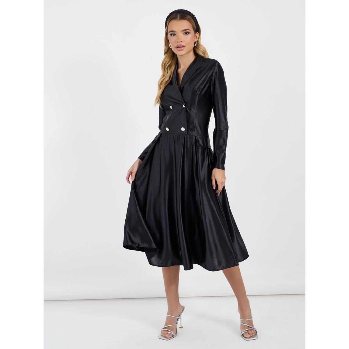 فستان ميدي بنمط بليزر مع أزرار-women-clothing-dresses-image-1