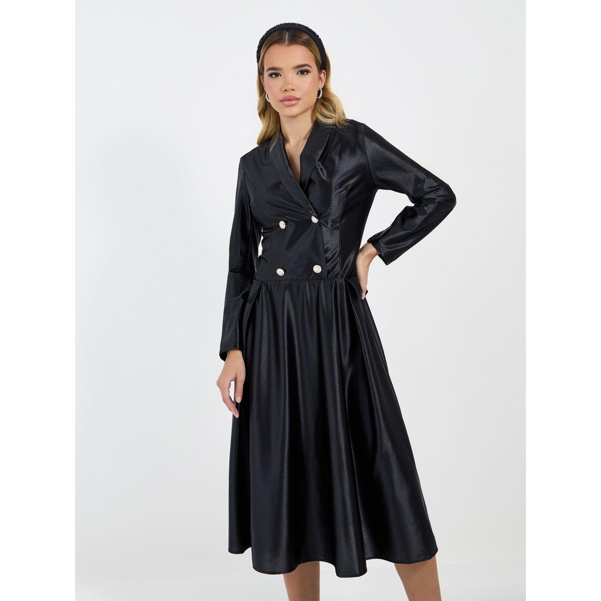 فستان ميدي بنمط بليزر مع أزرار-women-clothing-dresses-image-3