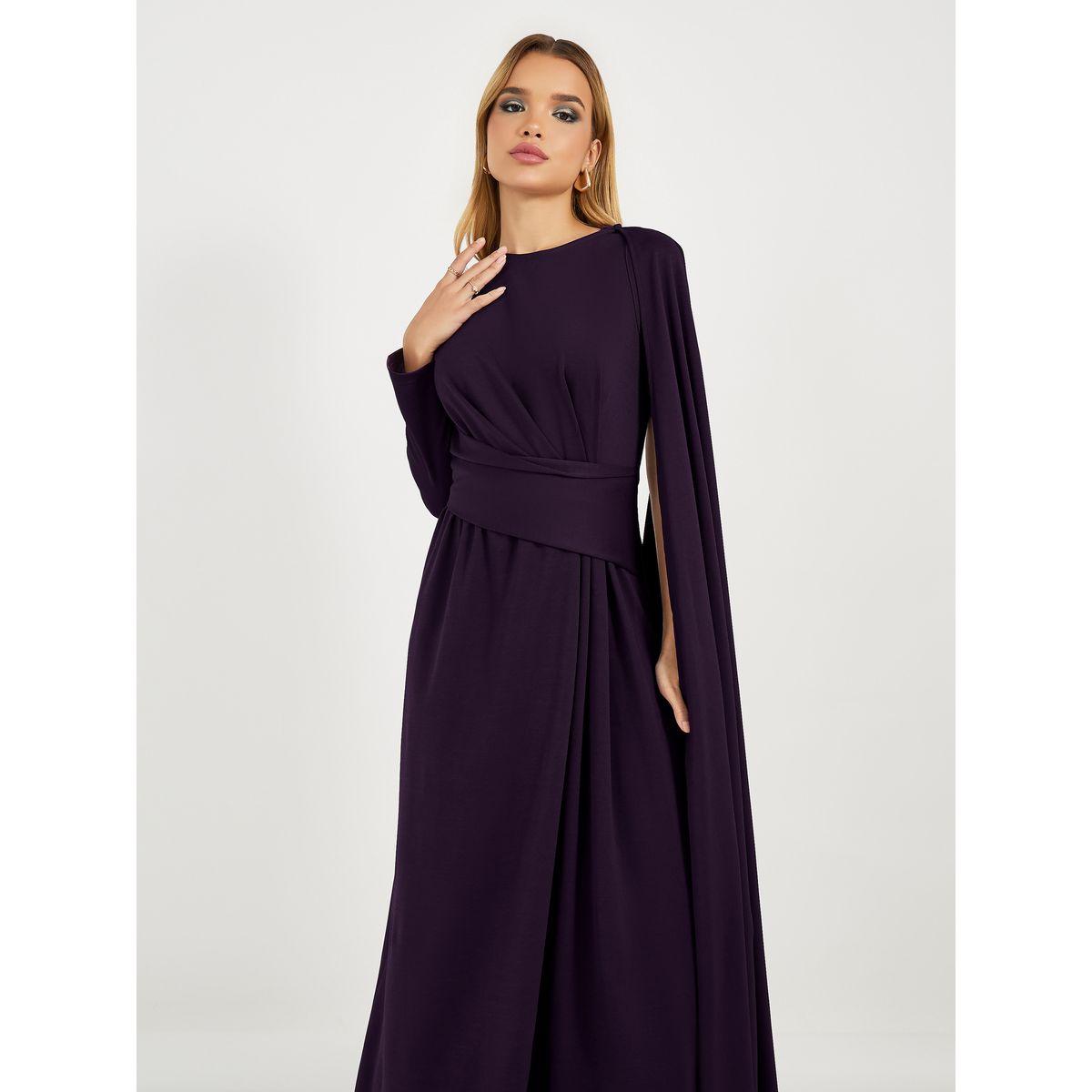 Styli One Shoulder Cape Sleeve A-Line Maxi Dress-women-clothing-dresses-image-2