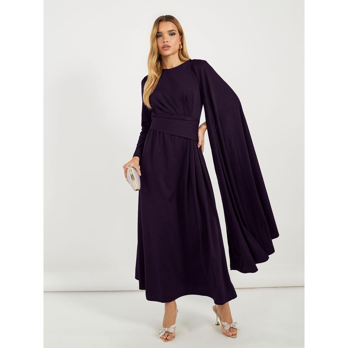 Styli One Shoulder Cape Sleeve A-Line Maxi Dress-women-clothing-dresses-image-4