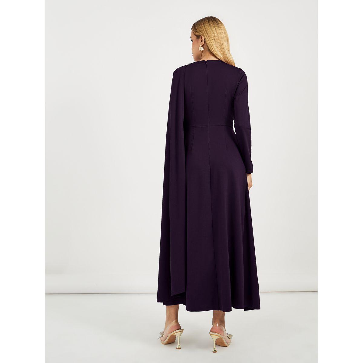 Styli One Shoulder Cape Sleeve A-Line Maxi Dress-women-clothing-dresses-image-6