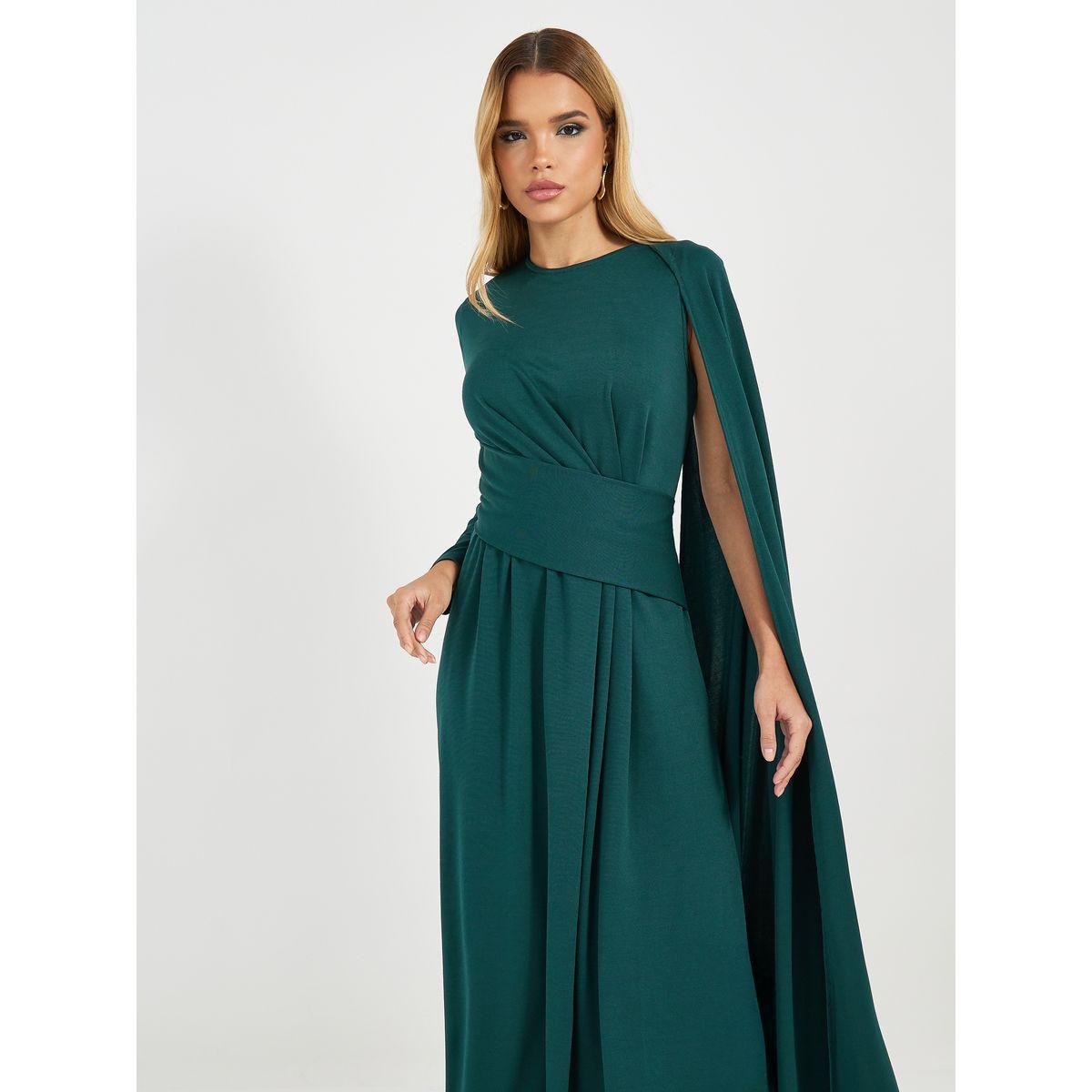 Styli Drape Cape Sleeve A-Line Maxi Dress-women-clothing-dresses-image-2