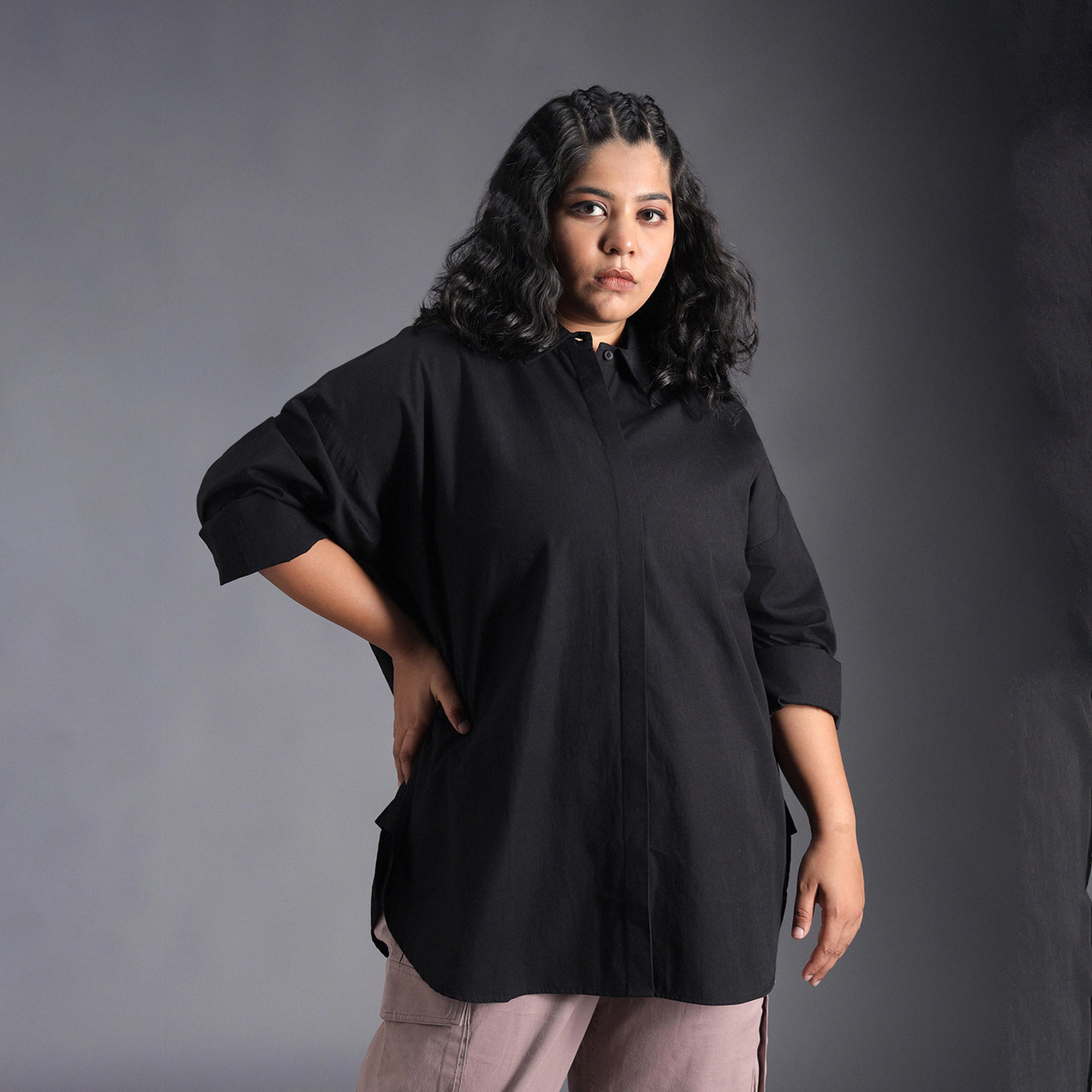 هاي ستار × ستايلي - قميص كاجوال كلاسيكي كبير الحجم بمقاس كبير-women-clothing-shirtsandblouses-shirts-image-1