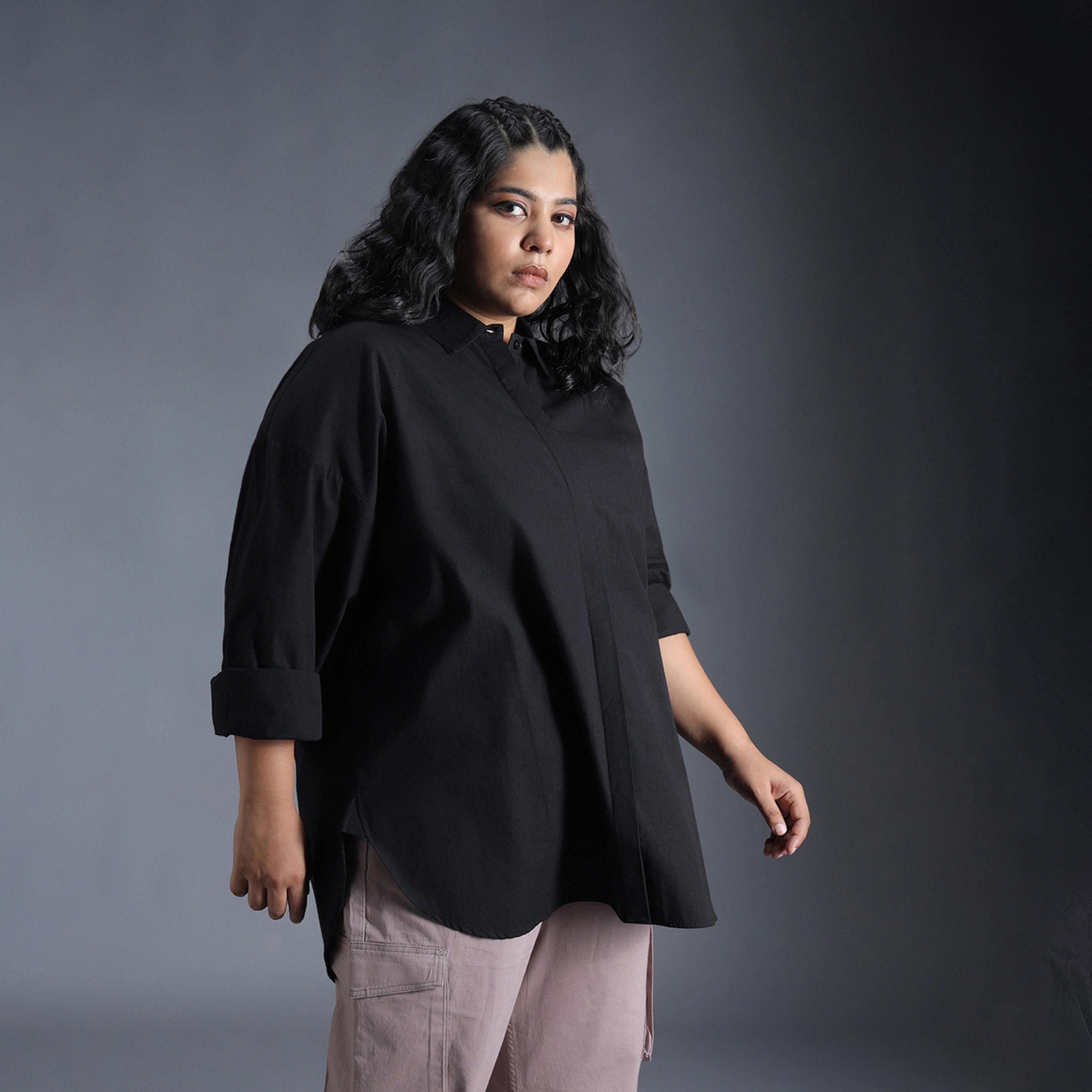 هاي ستار × ستايلي - قميص كاجوال كلاسيكي كبير الحجم بمقاس كبير-women-clothing-shirtsandblouses-shirts-image-2