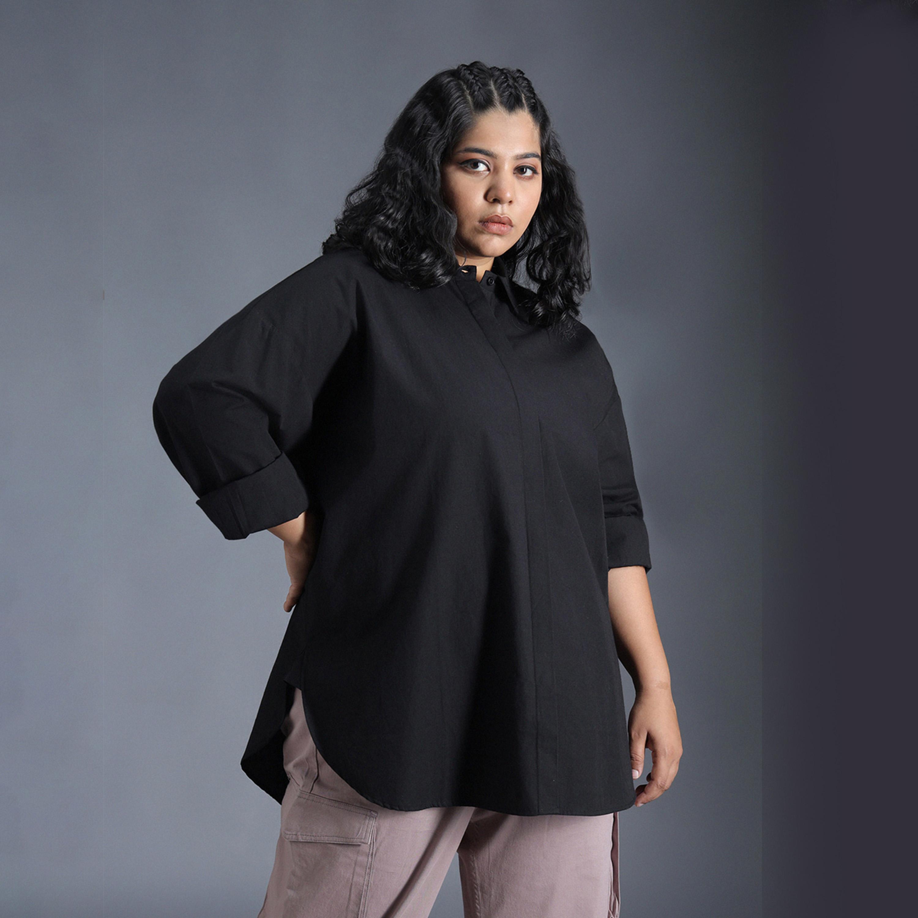 هاي ستار × ستايلي - قميص كاجوال كلاسيكي كبير الحجم بمقاس كبير-women-clothing-shirtsandblouses-shirts-image-5