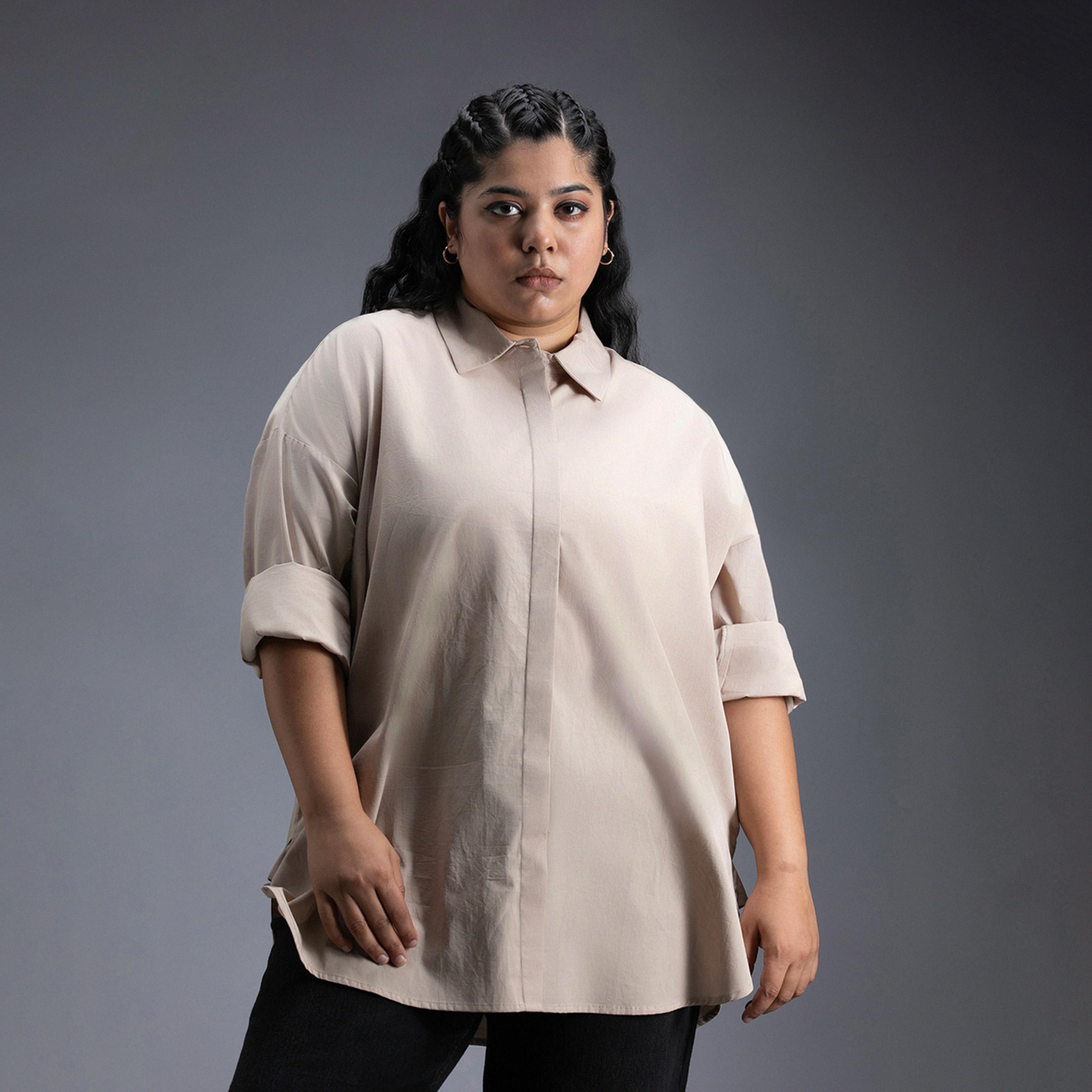 High Star X Styli Plus Size Classic Oversized Casual Shirt-women-clothing-shirtsandblouses-shirts-image-1