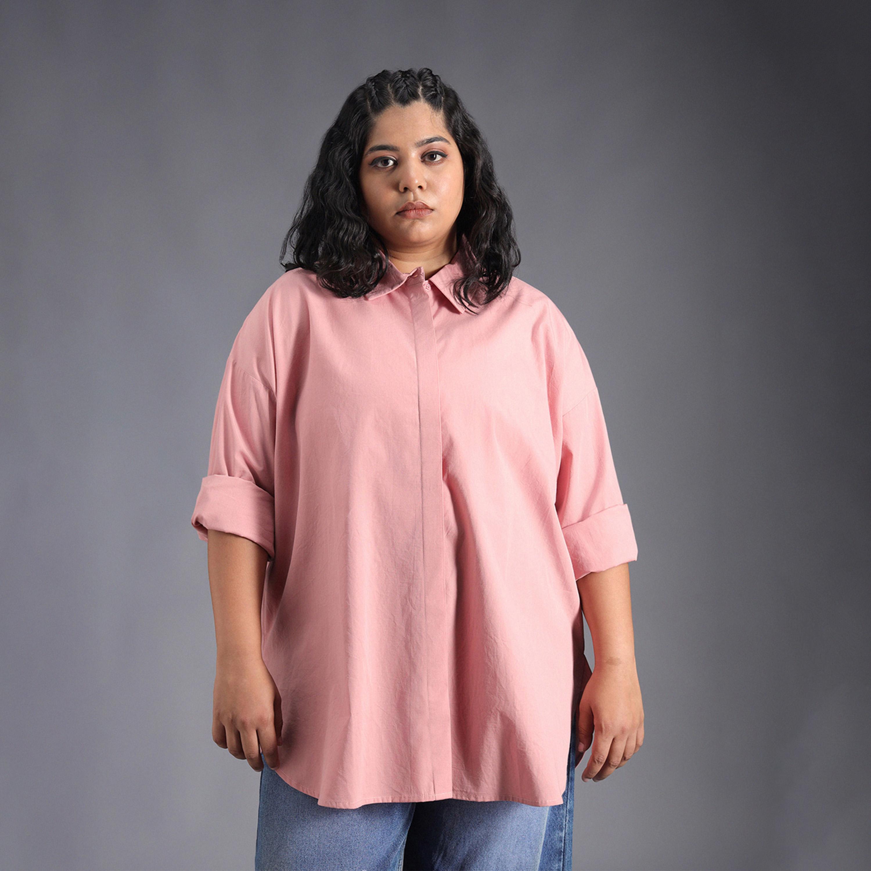 هاي ستار × ستايلي-  قميص كاجوال كلاسيكي كبير الحجم مقاس كبير-women-clothing-shirtsandblouses-shirts-image-1