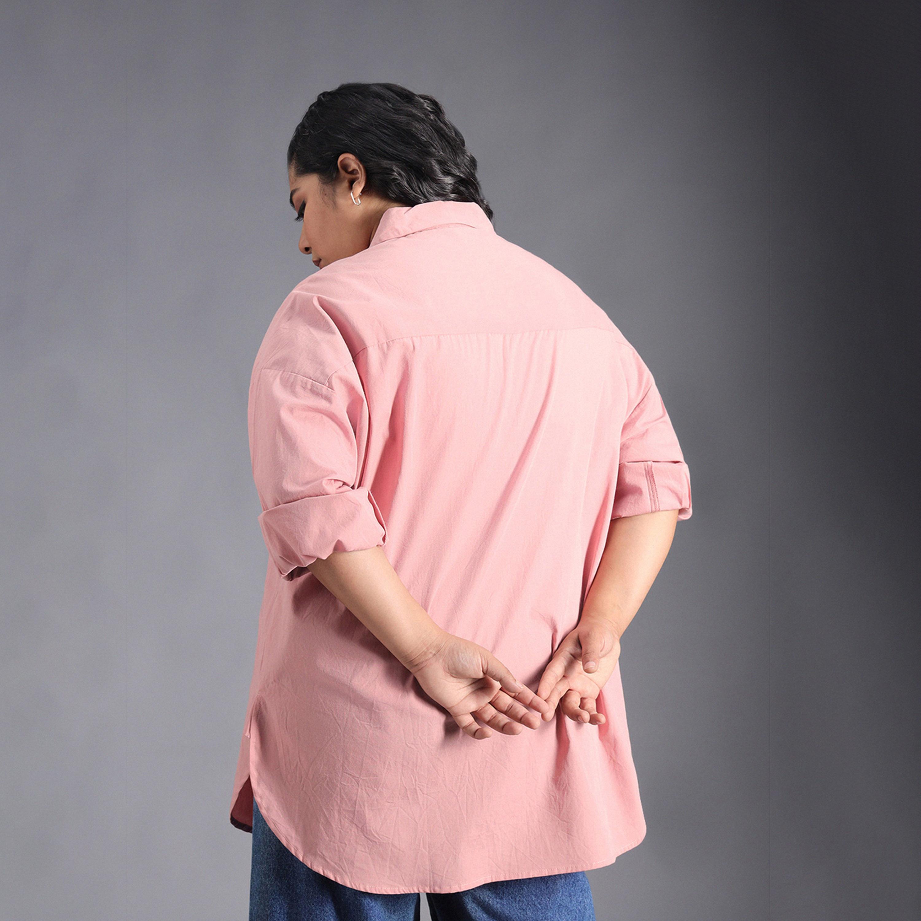 هاي ستار × ستايلي-  قميص كاجوال كلاسيكي كبير الحجم مقاس كبير-women-clothing-shirtsandblouses-shirts-image-3