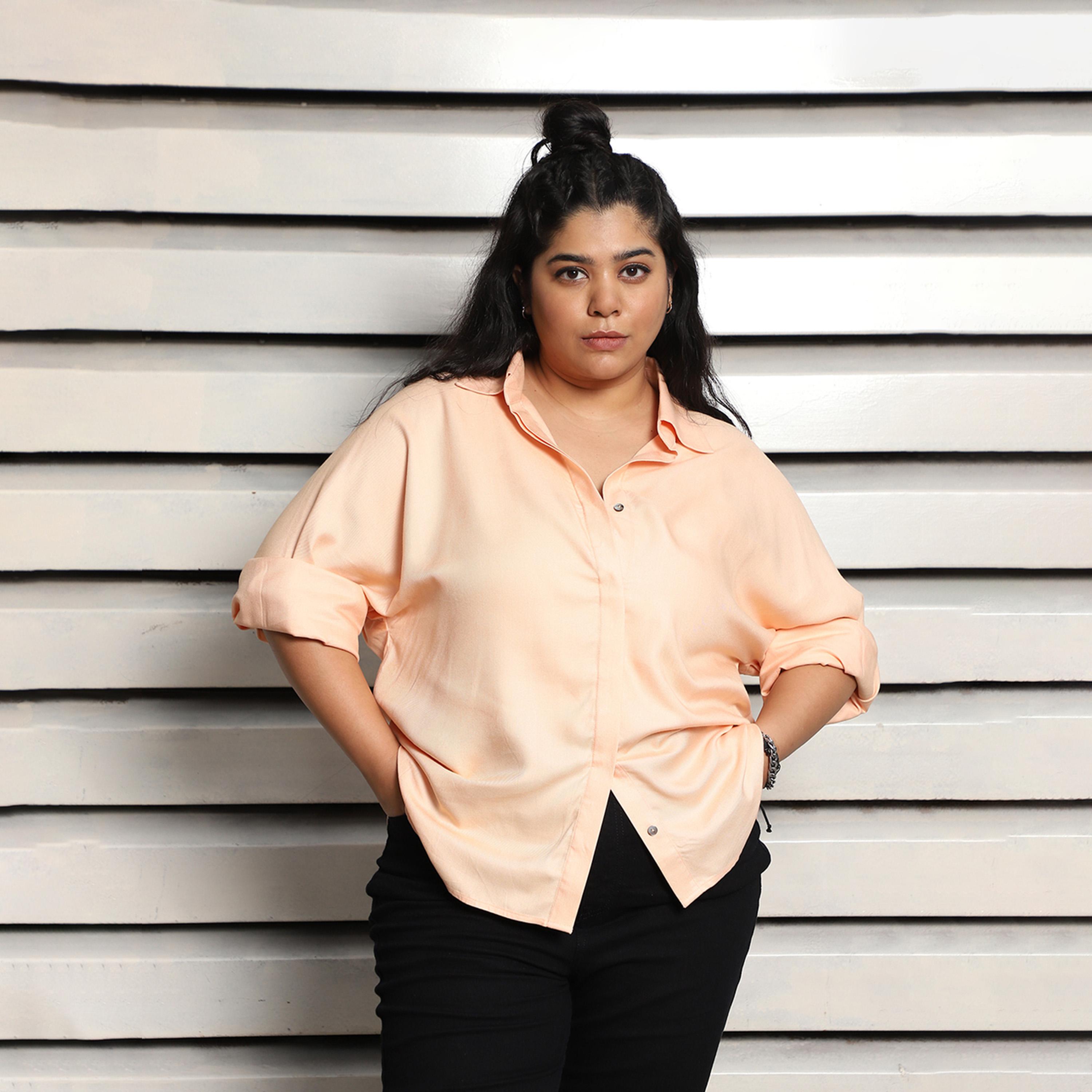 هاي ستار × ستايلي - قميص كاجوال مربع الشكل بمقاس كبير مع فتحة أزرار-women-clothing-shirtsandblouses-shirts-image-6