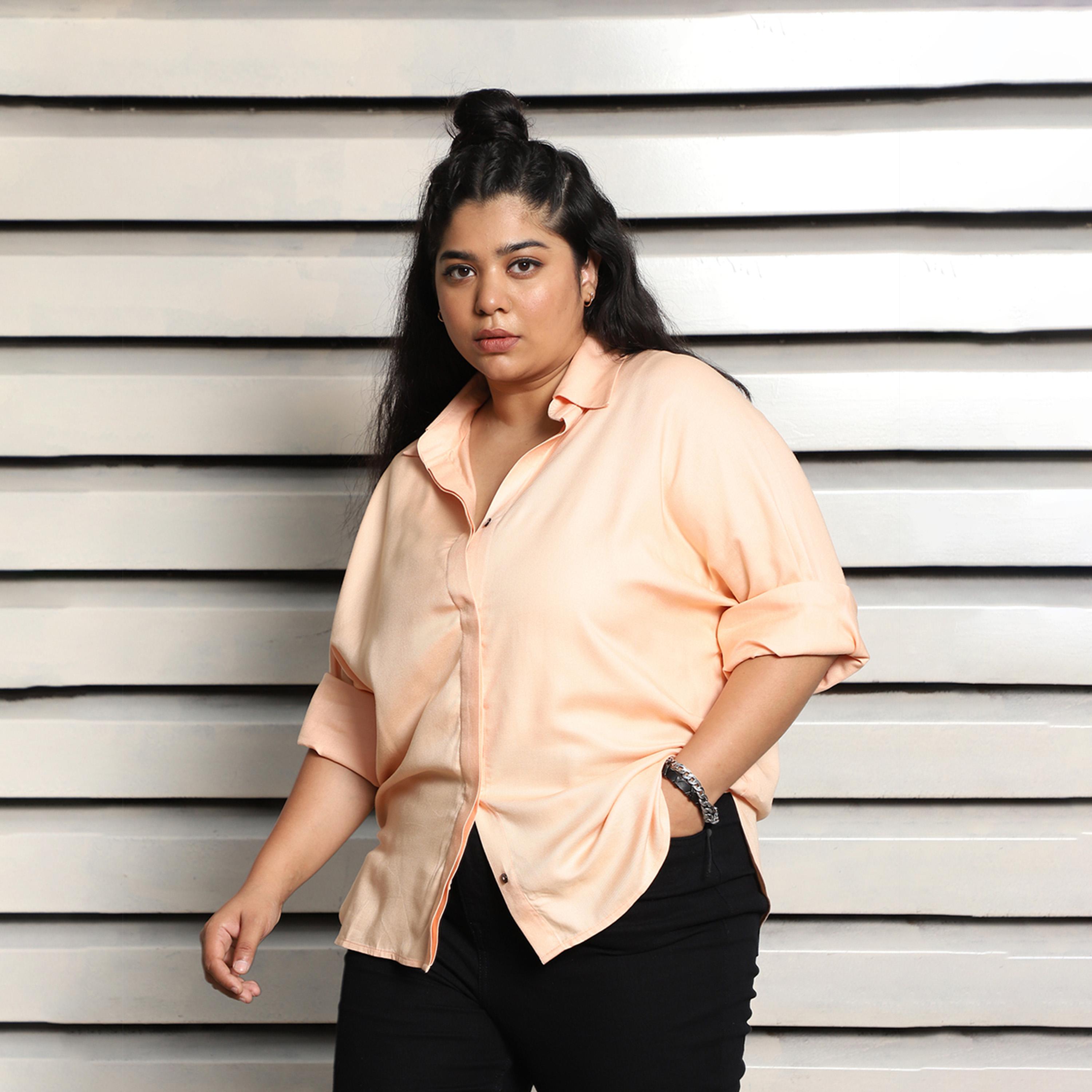 High Star X Styli Plus Size Boxy Casual Shirt With Button Placket-women-clothing-shirtsandblouses-shirts-image-2