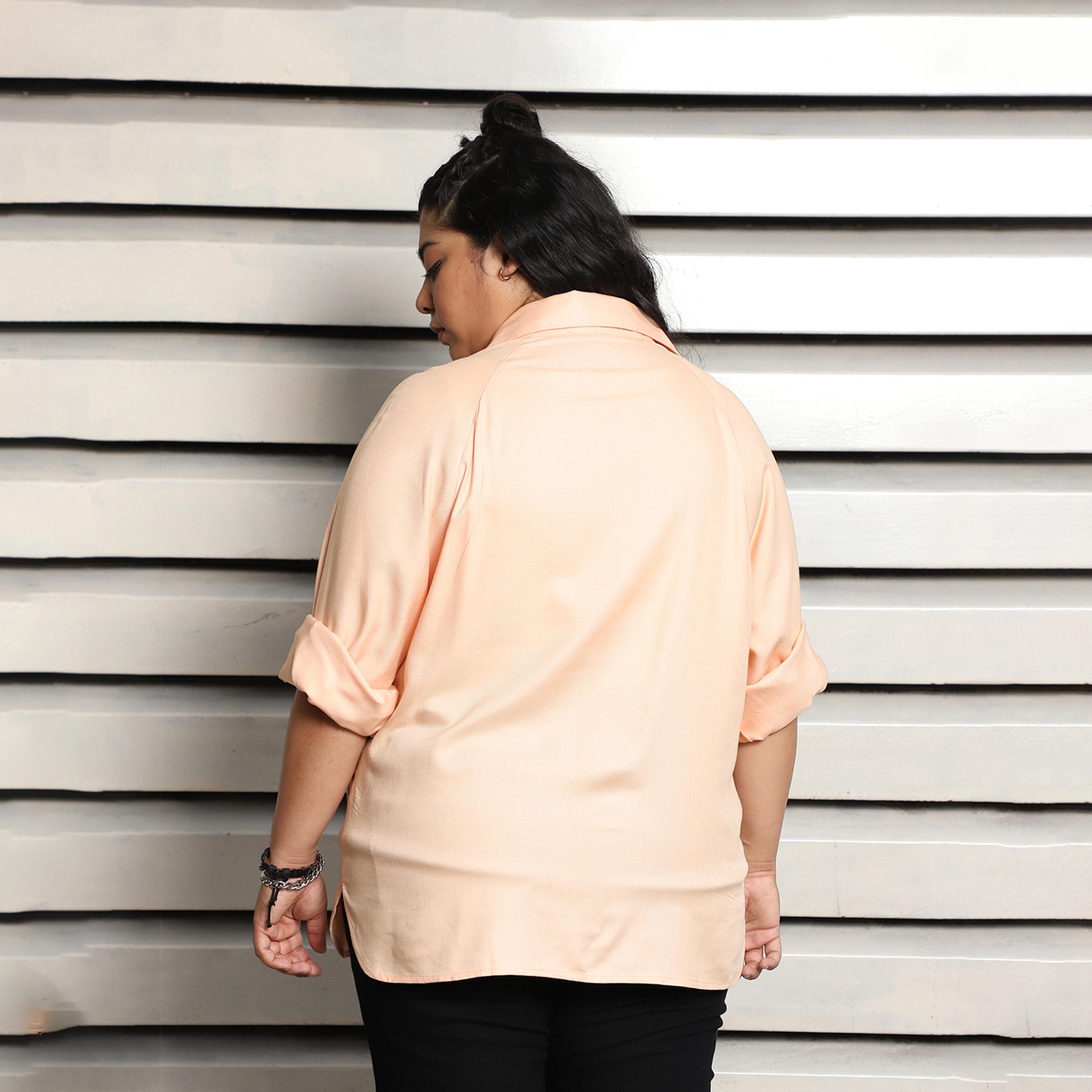هاي ستار × ستايلي - قميص كاجوال مربع الشكل بمقاس كبير مع فتحة أزرار-women-clothing-shirtsandblouses-shirts-image-4