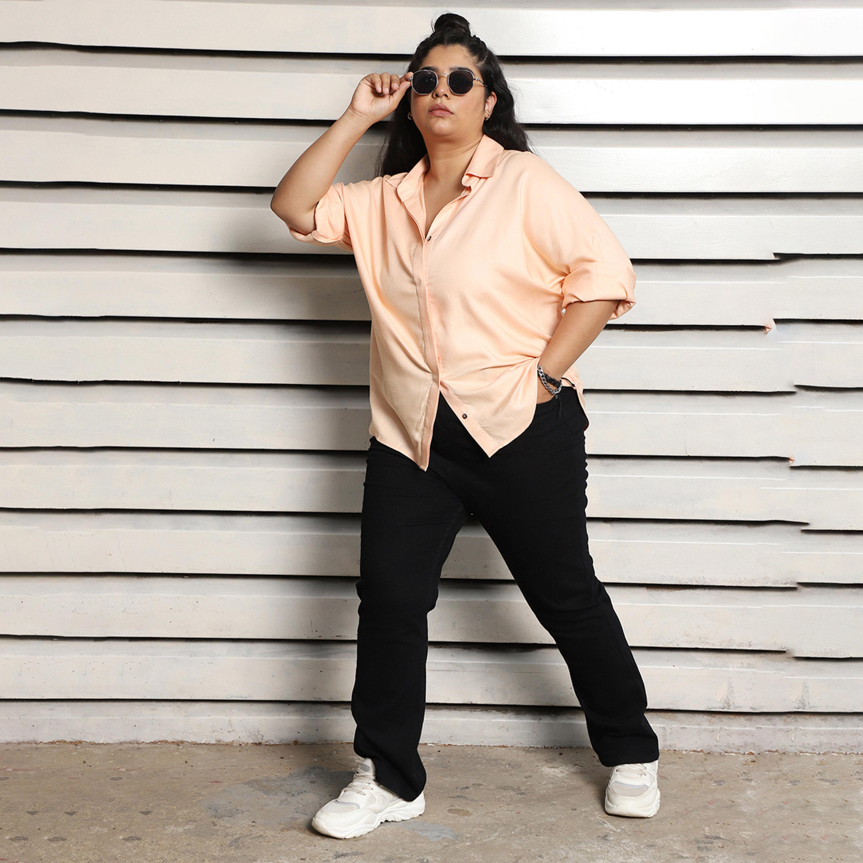 High Star X Styli Plus Size Boxy Casual Shirt With Button Placket-women-clothing-shirtsandblouses-shirts-image-5