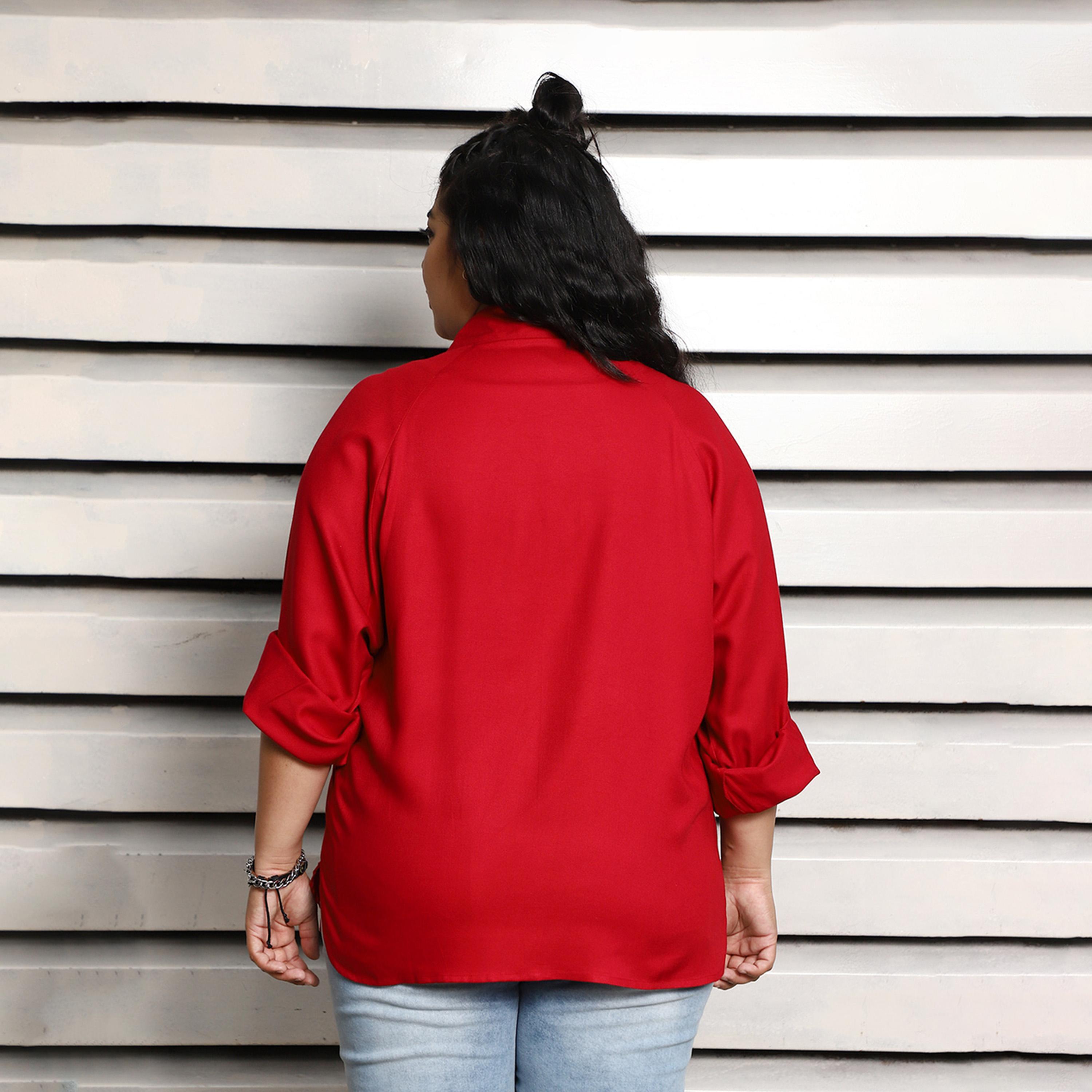 High Star X Styli Plus Size Boxy Casual Shirt With Button Placket-women-clothing-shirtsandblouses-shirts-image-2