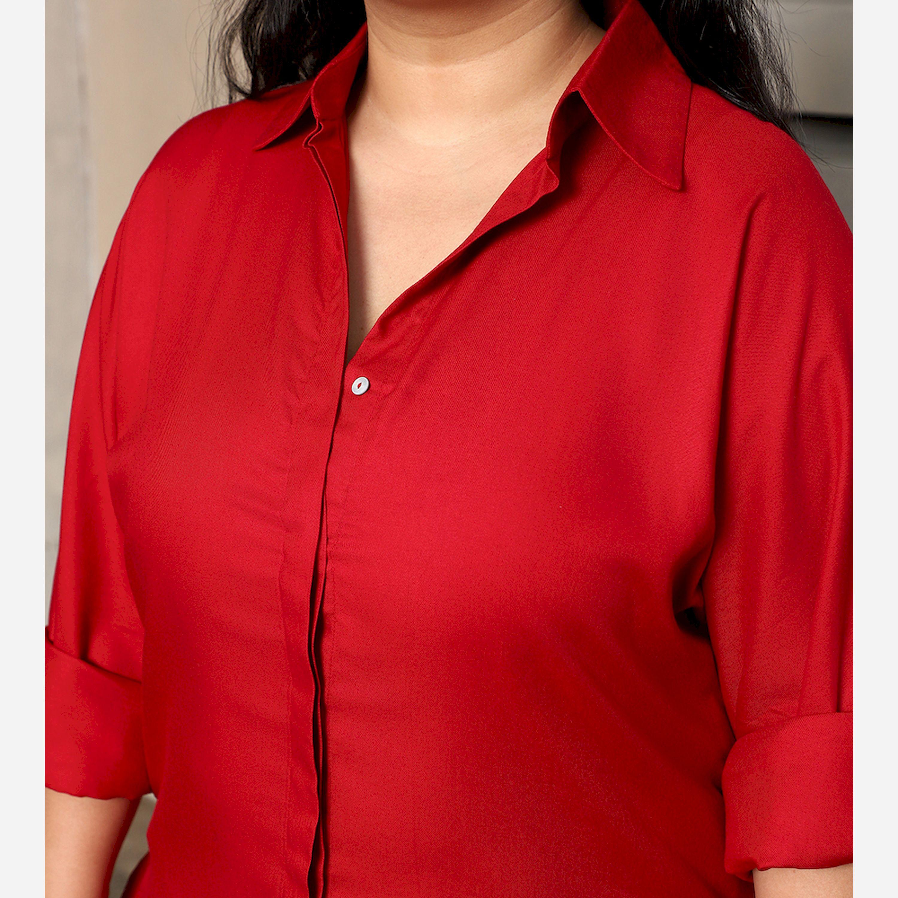 High Star X Styli Plus Size Boxy Casual Shirt With Button Placket-women-clothing-shirtsandblouses-shirts-image-3