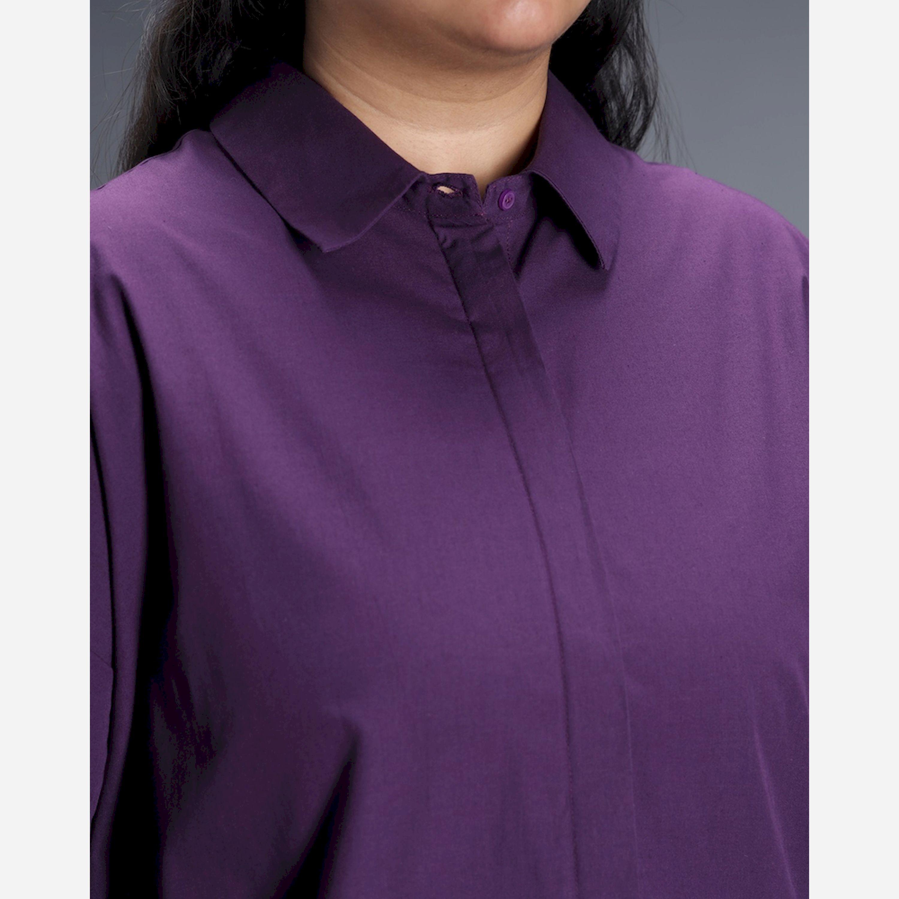 High Star X Styli Plus Size Solid Longline Relaxed Fit Shirt-women-clothing-shirtsandblouses-shirts-image-1