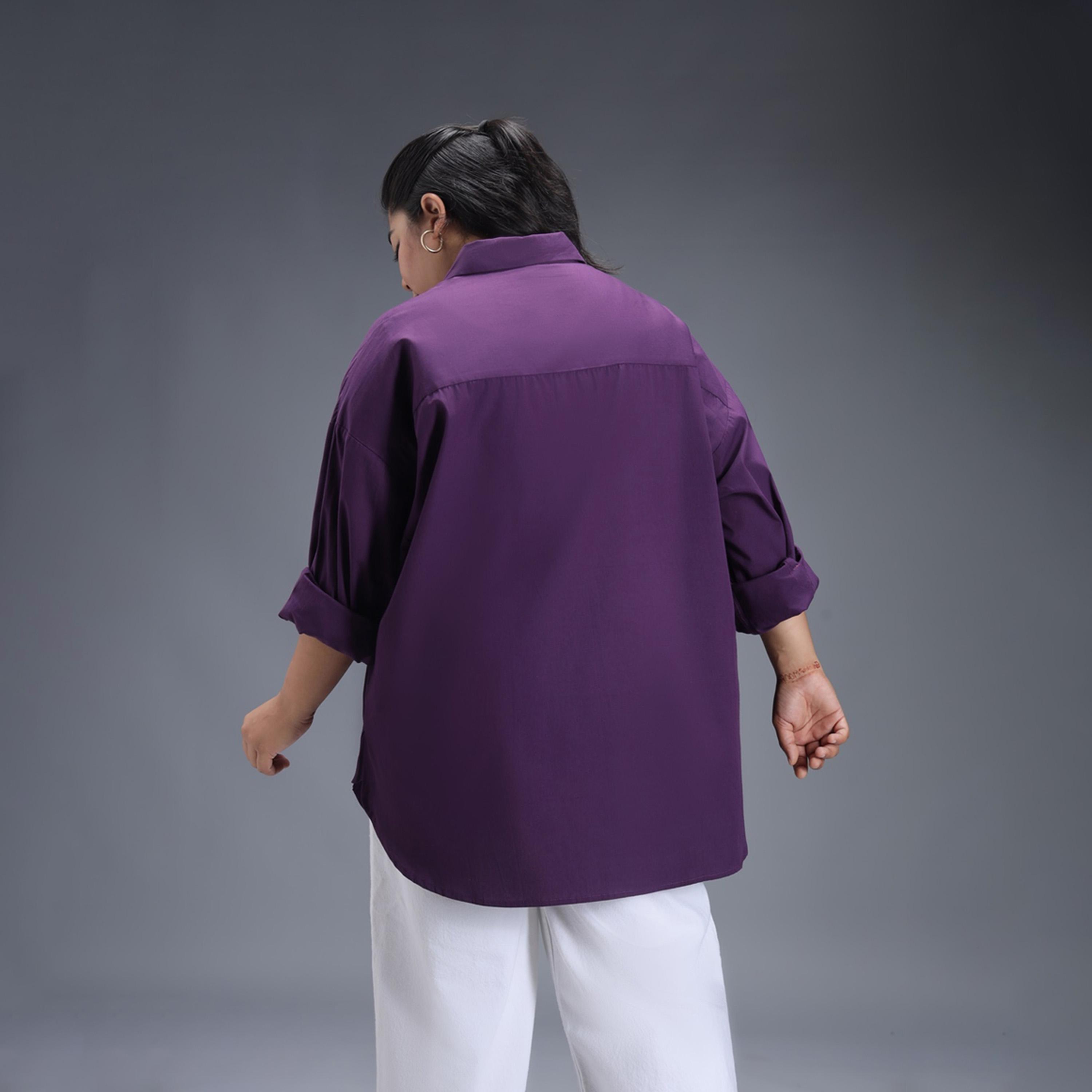 High Star X Styli Plus Size Solid Longline Relaxed Fit Shirt-women-clothing-shirtsandblouses-shirts-image-6