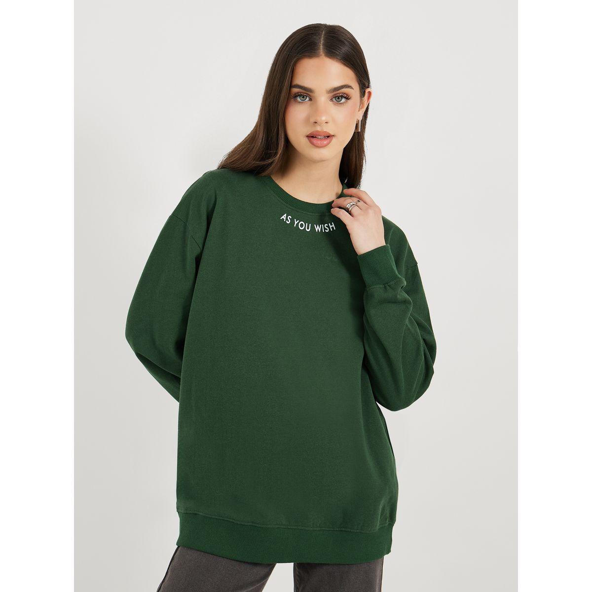 Styli Regular Fit Longline Slogan Sweatshirt-women-winterwear-hoodiesandsweatshirts-sweatshirts-image-1