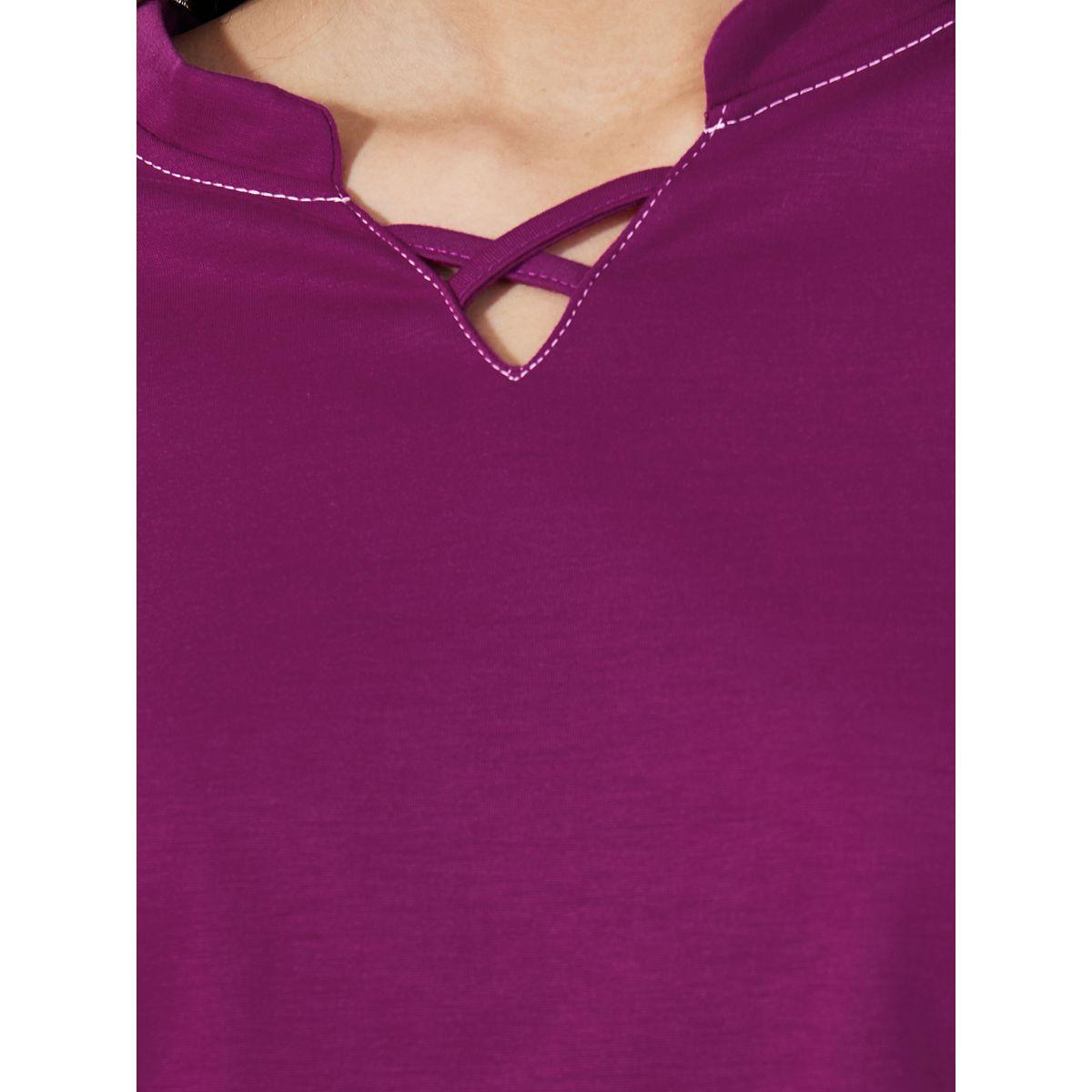 طقم من بنطال بيجاما وتيشيرت سادة بأكمام طويلة-women-clothing-nightwear-pyjamas-longsets-image-3