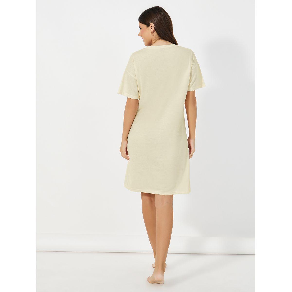 Styli Unwind Slogan Print Dropped Shoulder Sleep T-Shirt-women-clothing-nightwear-nighties-image-4