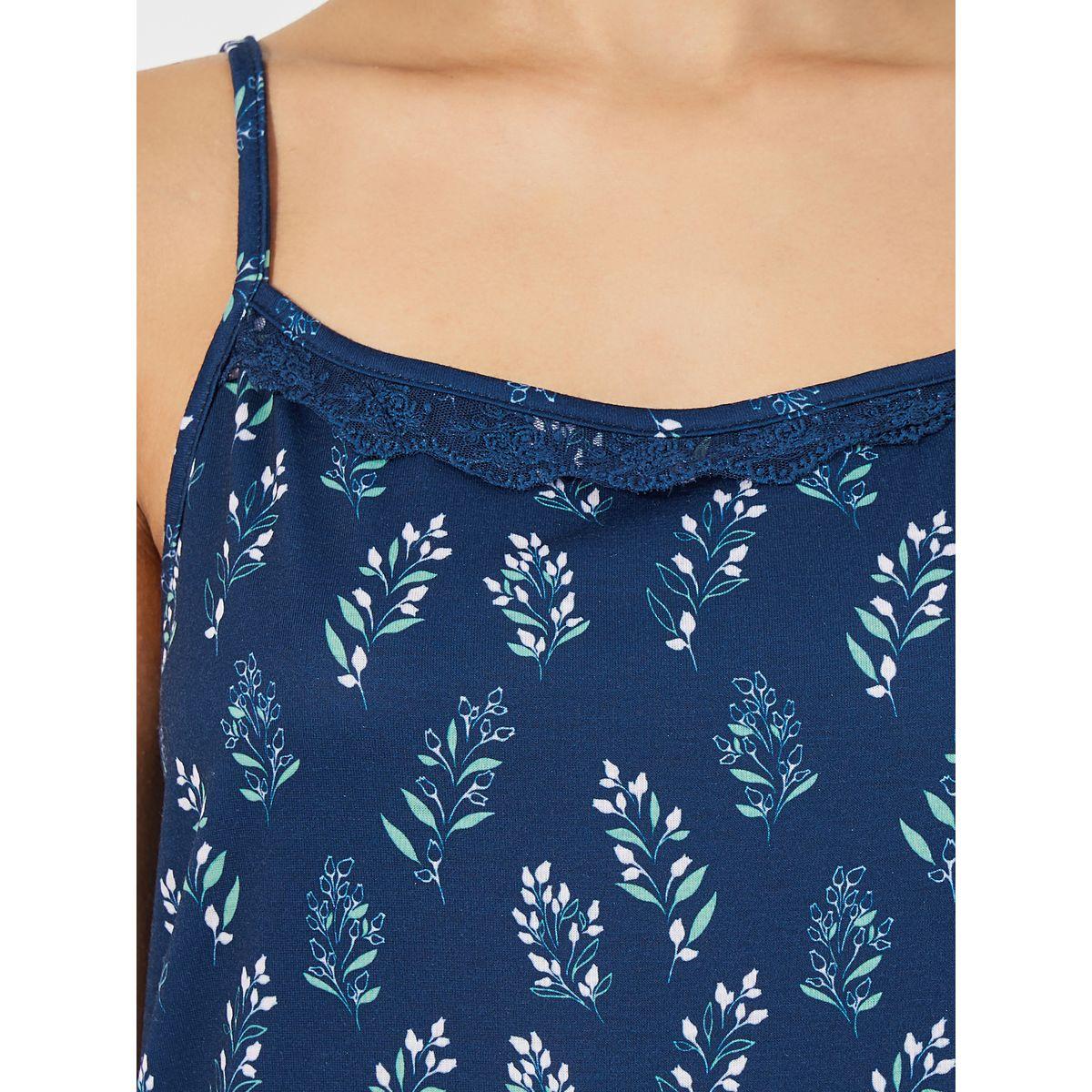 Styli Unwind Ditsy Leaf Print Ruffle Hem Slip Dress-women-clothing-nightwear-nighties-image-3