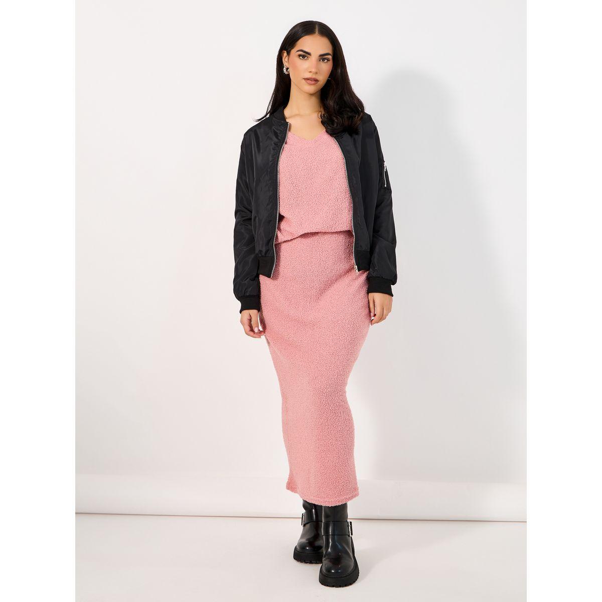 Styli Regular Fit Regular Length Zip Up Bomber Jacket-women-winterwear-coatsandjackets-jackets-image-2
