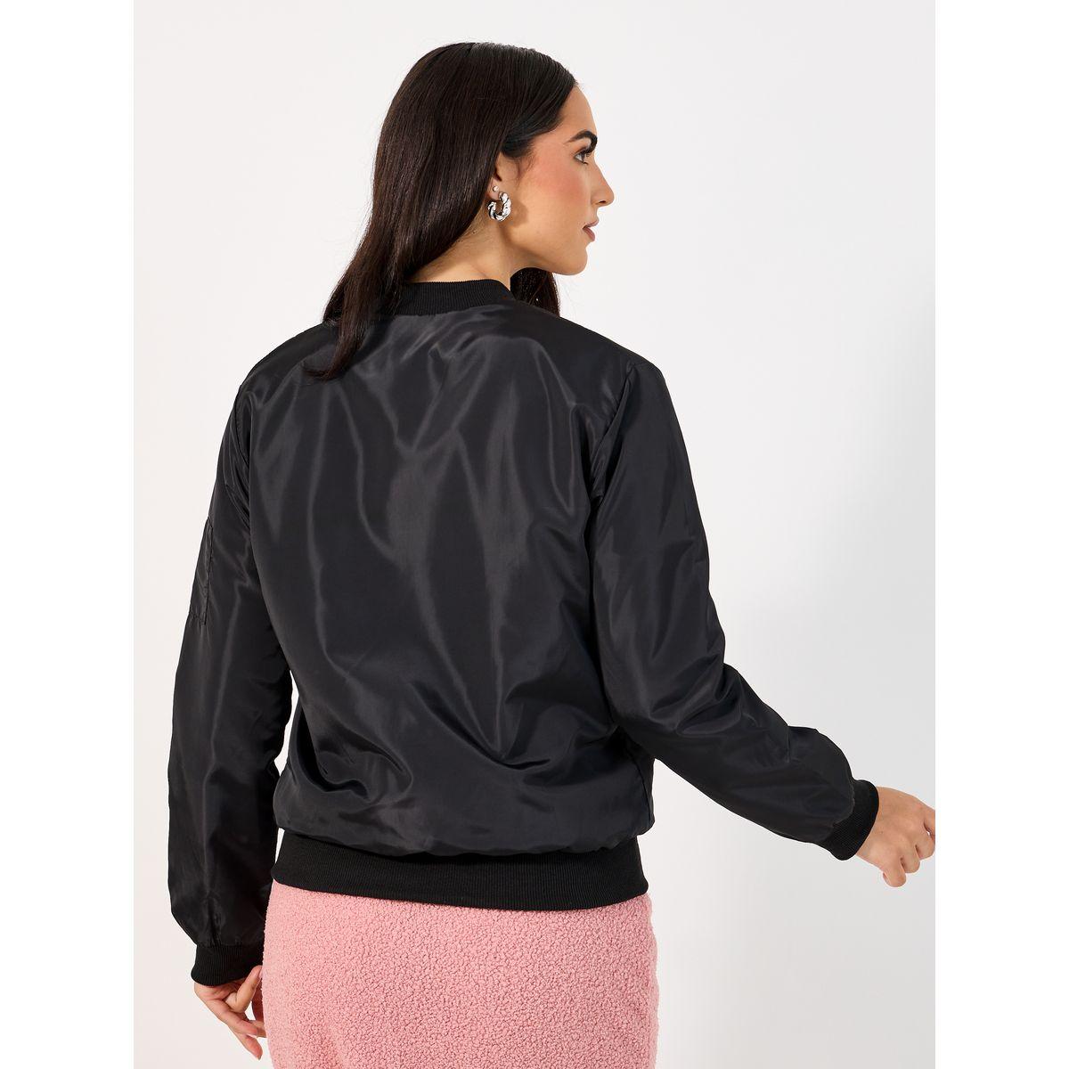 جاكيت بومبر بقصة عادية وسحَّاب غلق-women-winterwear-coatsandjackets-jackets-image-5