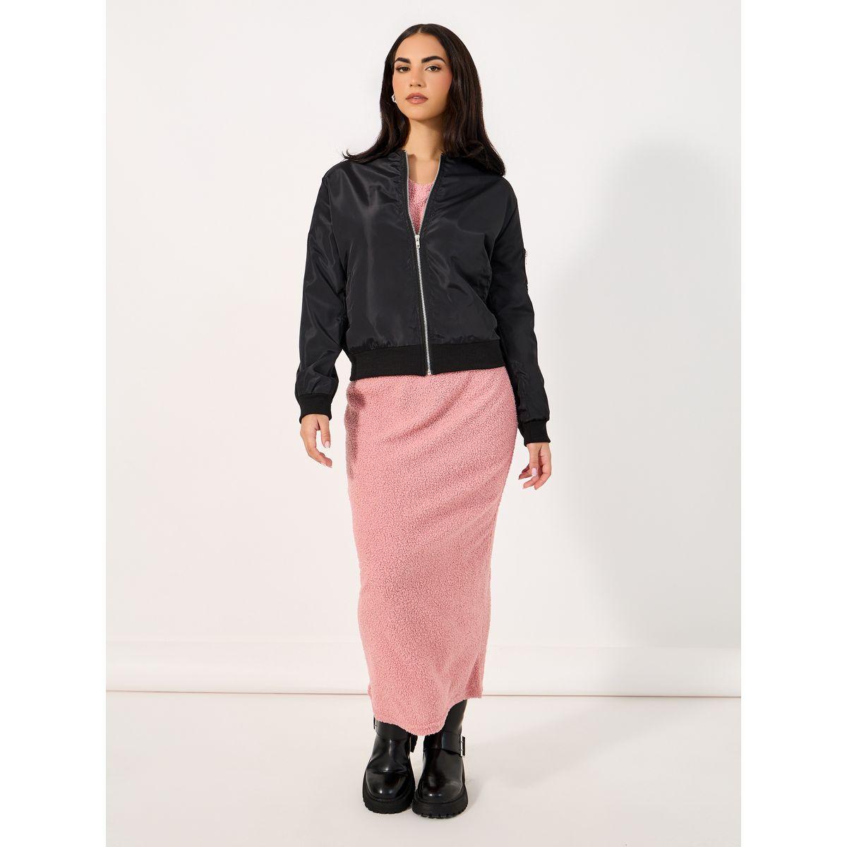 Styli Regular Fit Regular Length Zip Up Bomber Jacket-women-winterwear-coatsandjackets-jackets-image-6