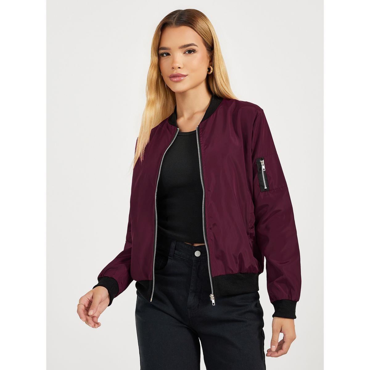 جاكيت بومبر بقصة عادية وسحَّاب غلق-women-winterwear-coatsandjackets-jackets-image-3