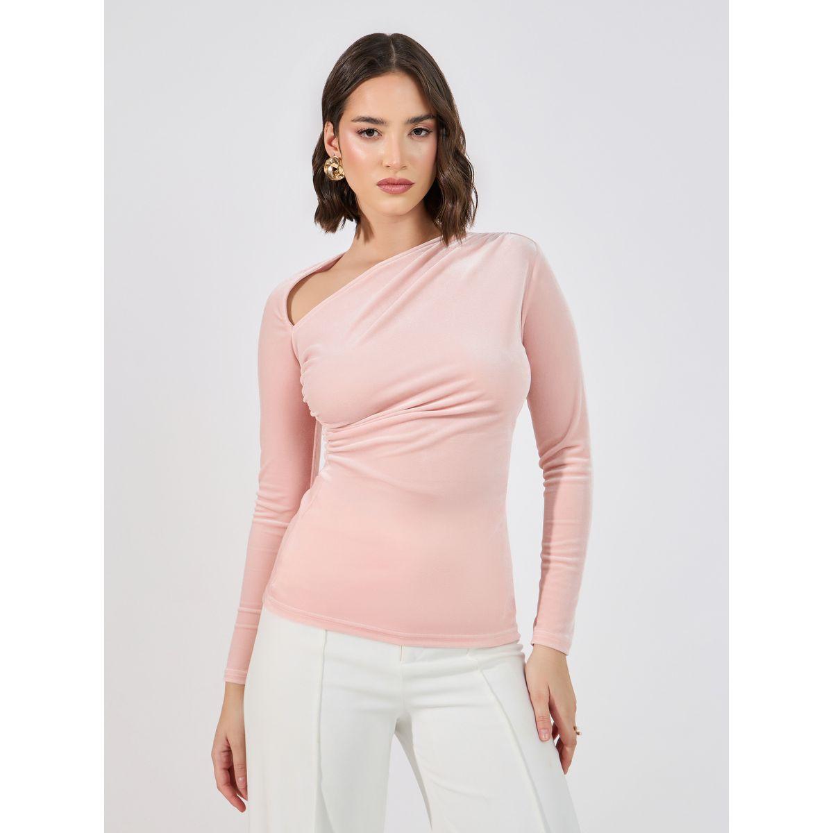 بلوزة بأكمام طويلة مع كسرات-women-clothing-shirtsandblouses-blouses-image-1