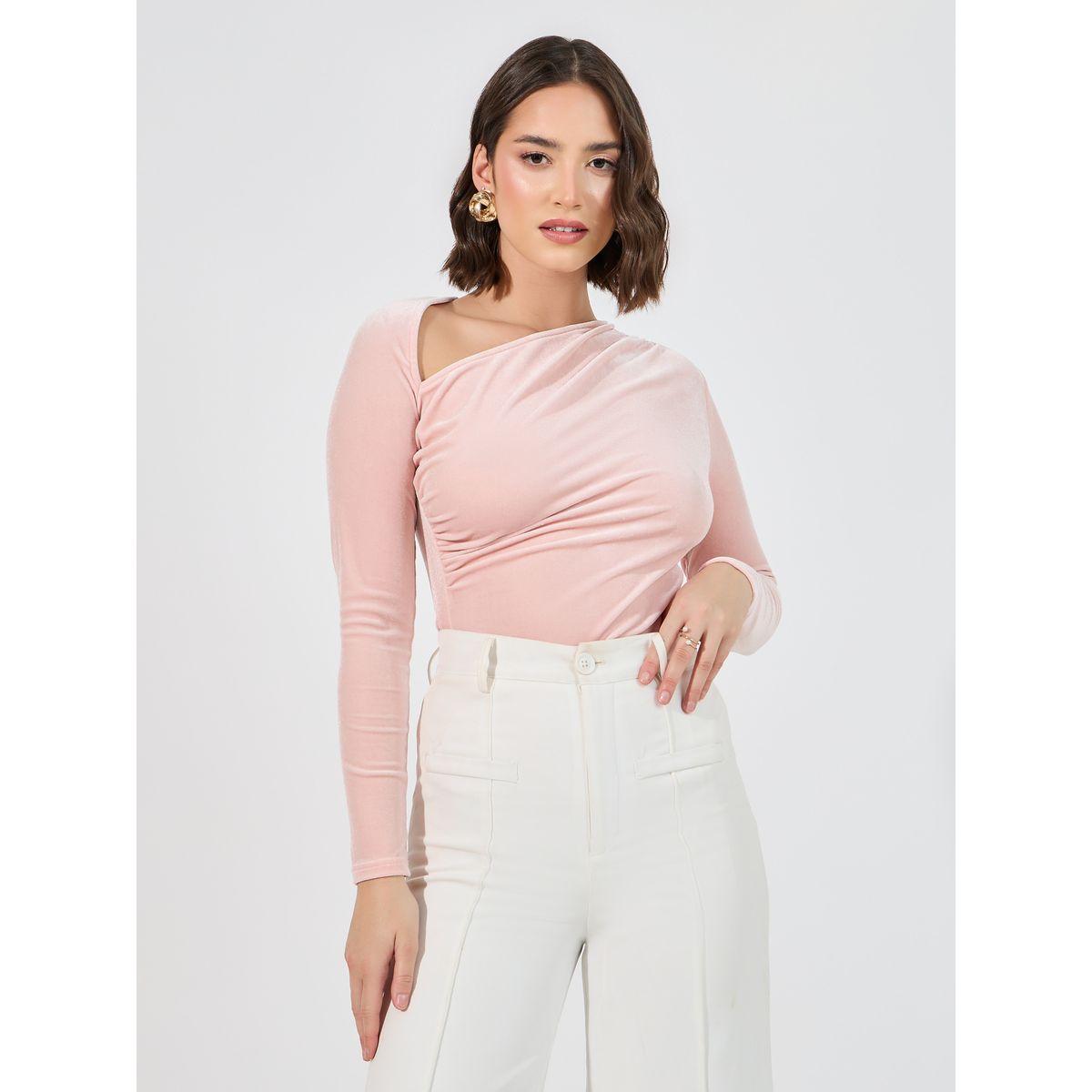 بلوزة بأكمام طويلة مع كسرات-women-clothing-shirtsandblouses-blouses-image-2