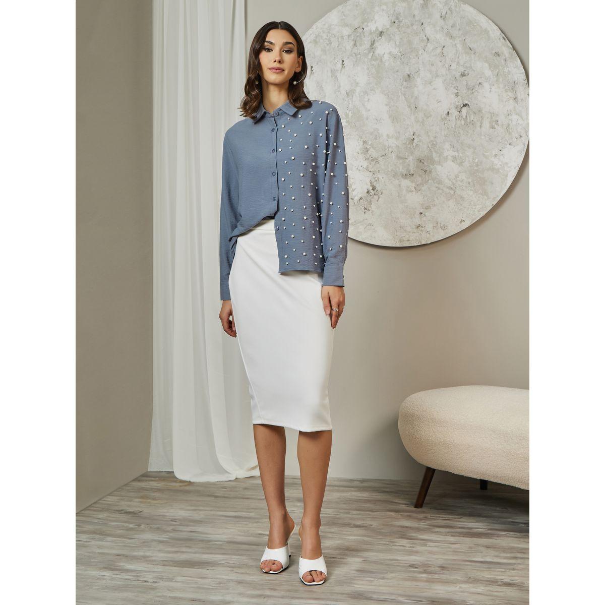 بلوزة منمقة بلؤلؤ مع أزرار غلق-women-clothing-shirtsandblouses-shirts-image-2