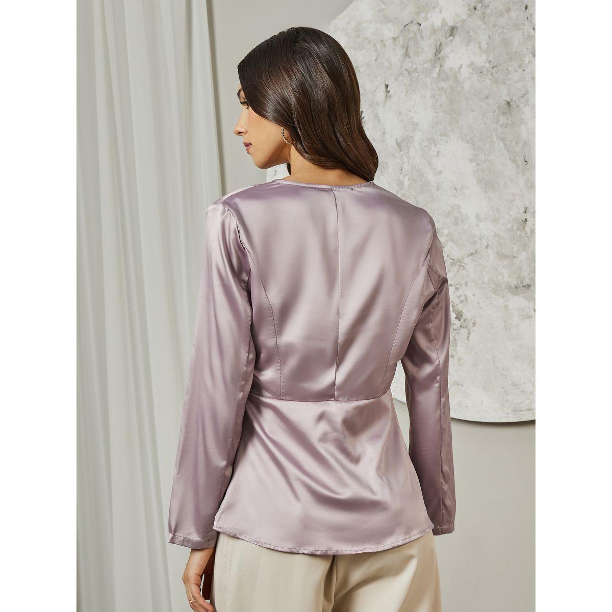 بلوزة بتصميم بليزر ونمط لف مع أزرار-women-clothing-shirtsandblouses-blouses-image-4