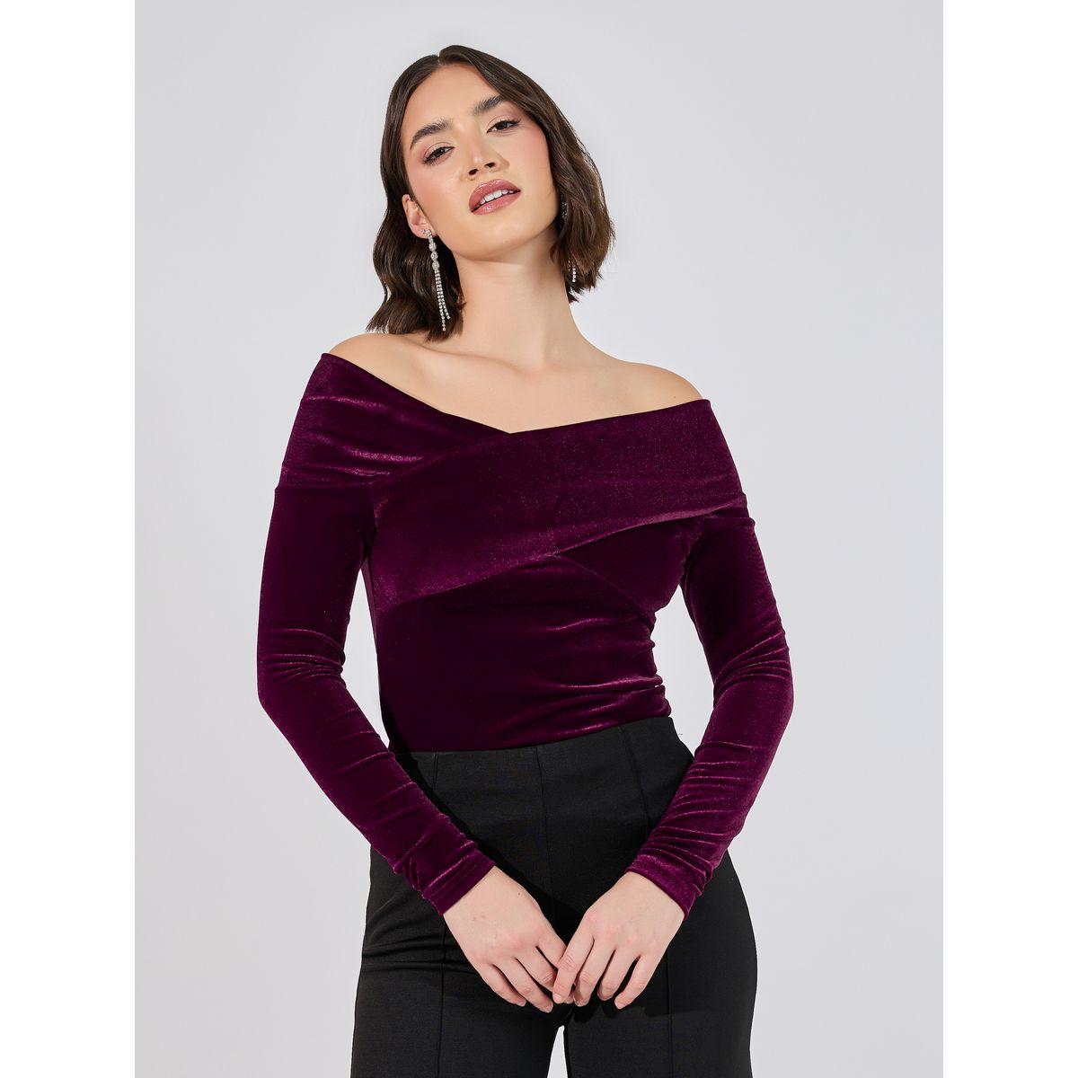 بلوزة مُجسمة بأكتاف مكشوفة-women-clothing-shirtsandblouses-blouses-image-2