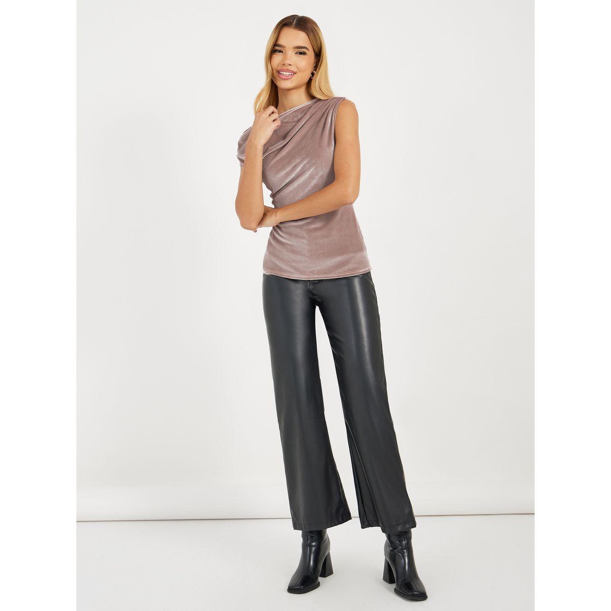 Styli Elevate Asymmetric Neck Velvet Look Top-women-clothing-shirtsandblouses-blouses-image-2