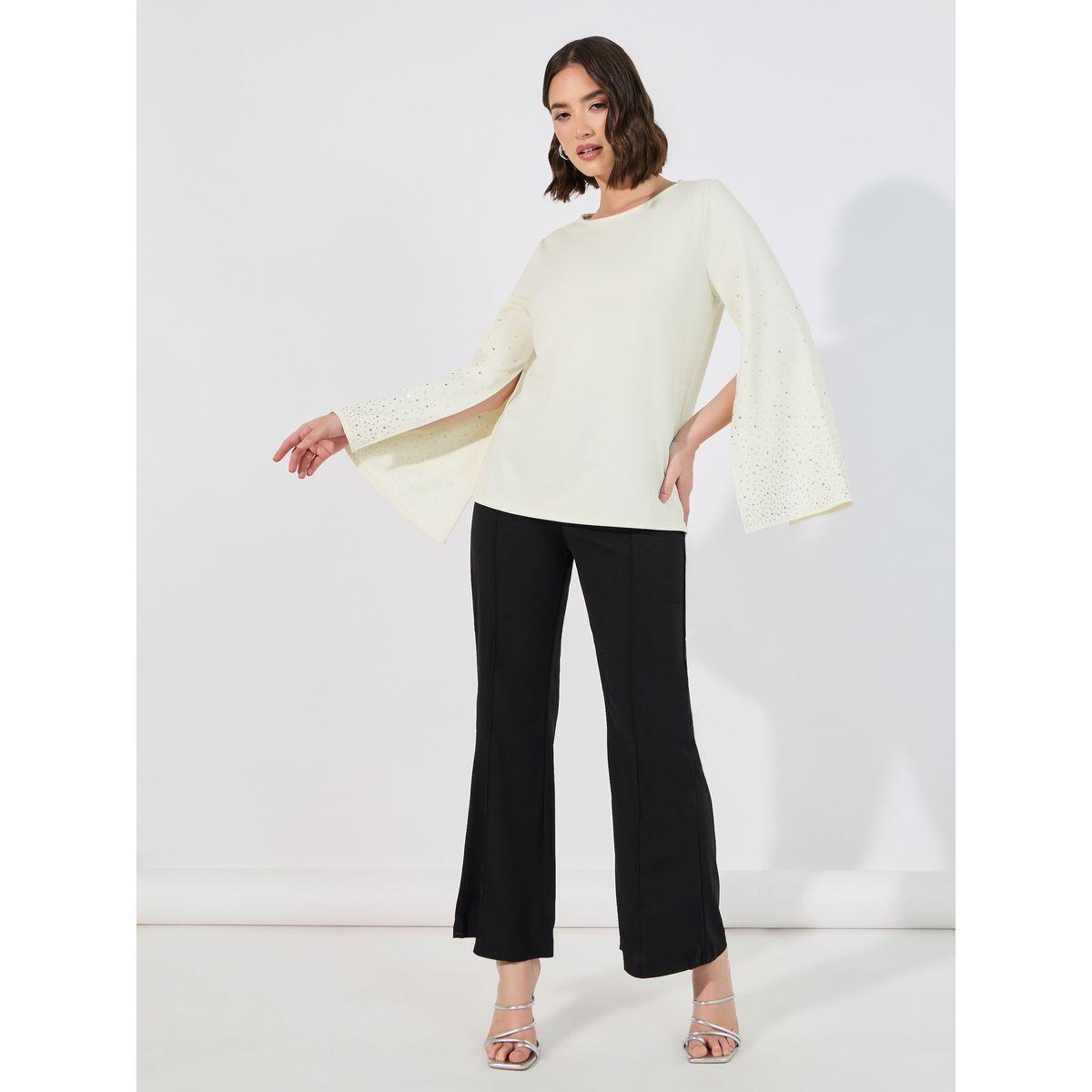 Styli Limited Embellished Slit Sleeves Round Neck Blouse-women-clothing-shirtsandblouses-blouses-image-2