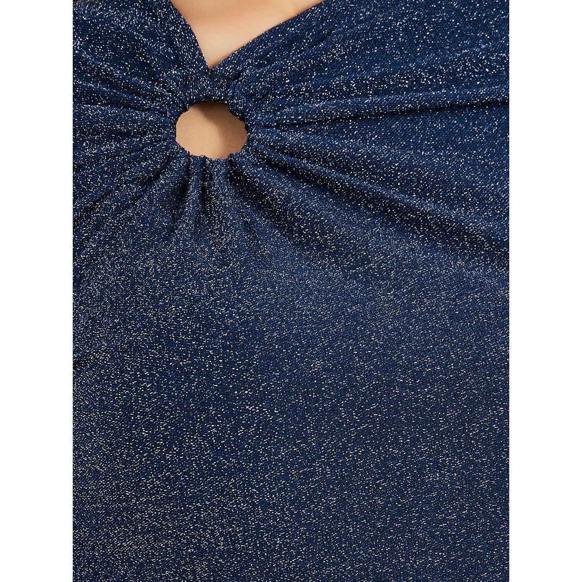 Styli Elevate Keyhole Detail Glitter Look Top-women-clothing-shirtsandblouses-blouses-image-3