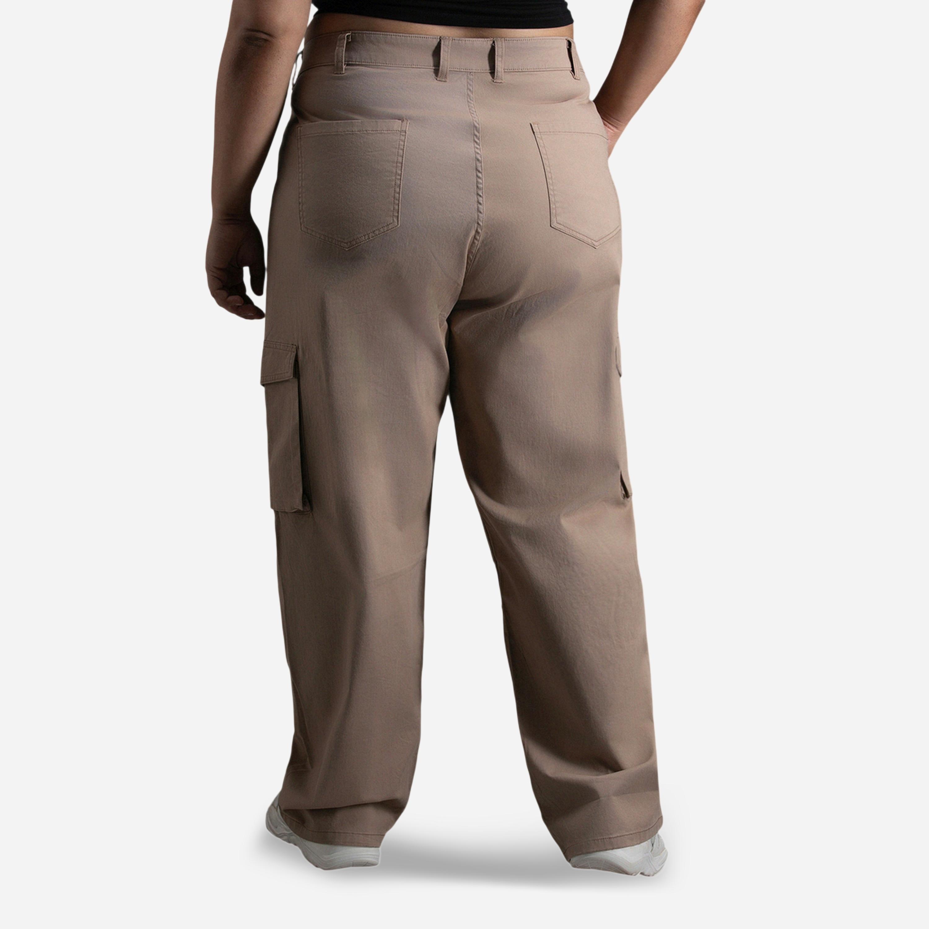 High Star X Styli Plus Size Straight Leg High Rise Cargo Trousers-women-clothing-bottoms-trousers-image-3