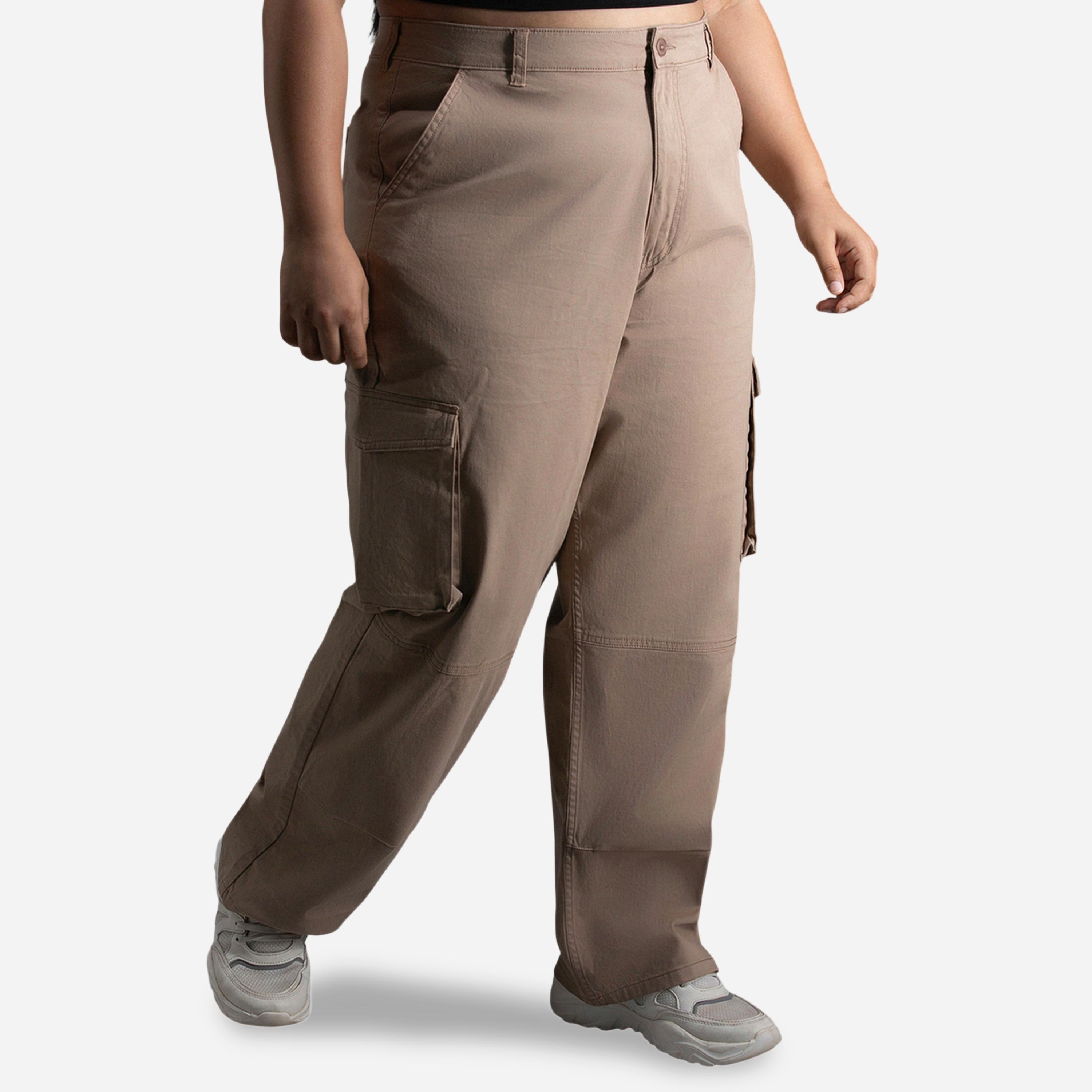 High Star X Styli Plus Size Straight Leg High Rise Cargo Trousers-women-clothing-bottoms-trousers-image-5