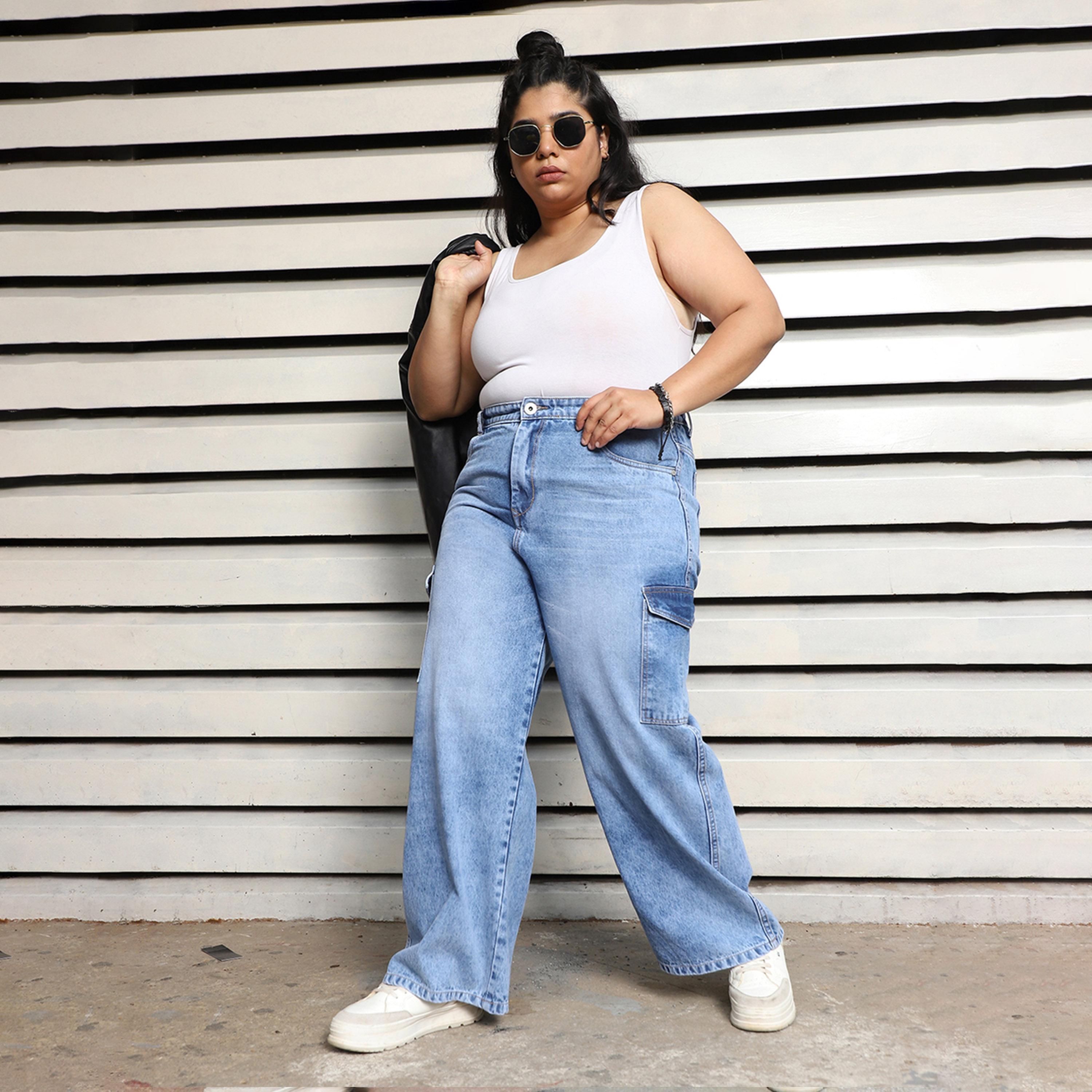 High Star X Styli Plus Size Wide Leg Faded Cargo Jeans-women-clothing-bottoms-jeans-image-6