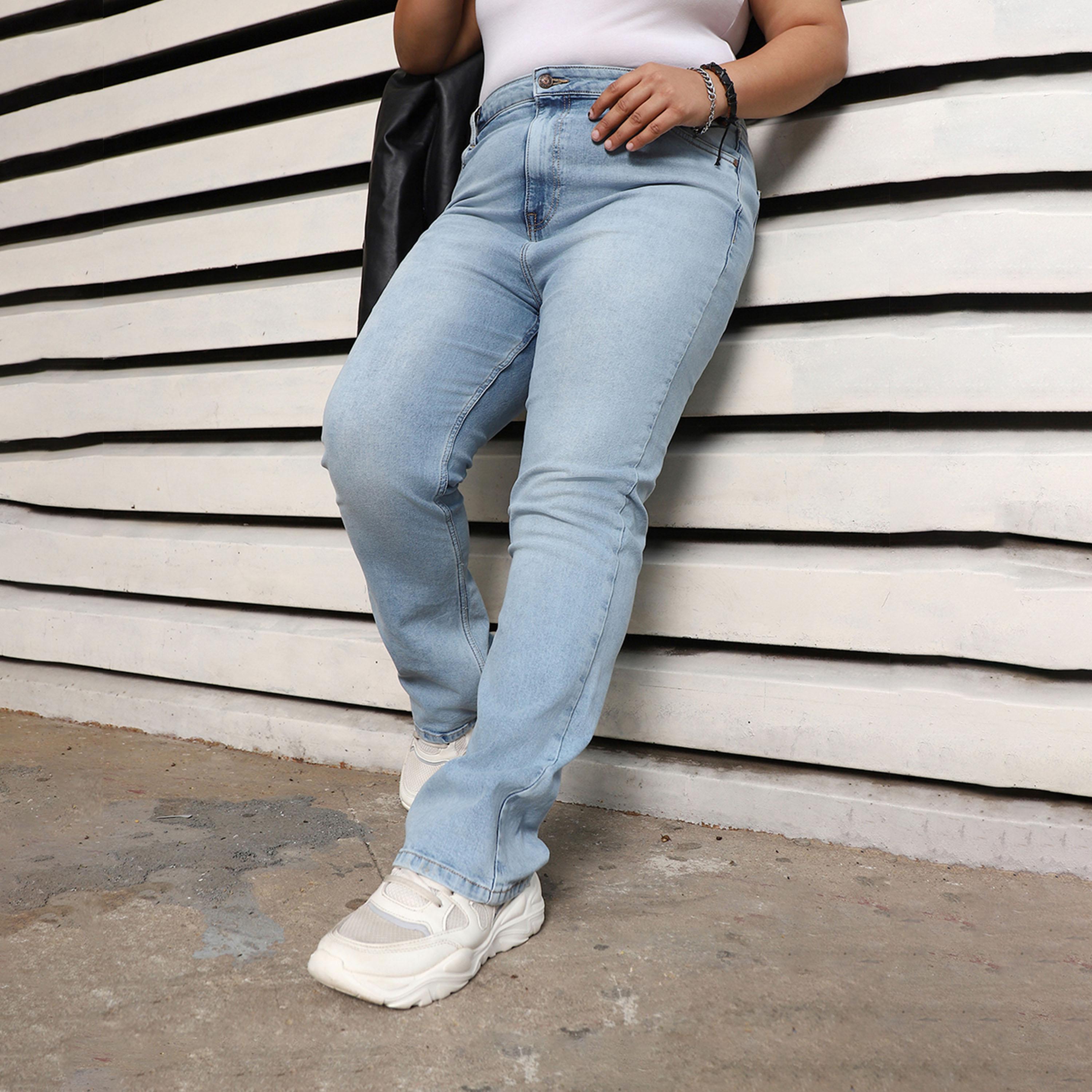 High Star X Styli Plus Size Slim Fit High Rise Faded Jeans-women-clothing-bottoms-jeans-image-1