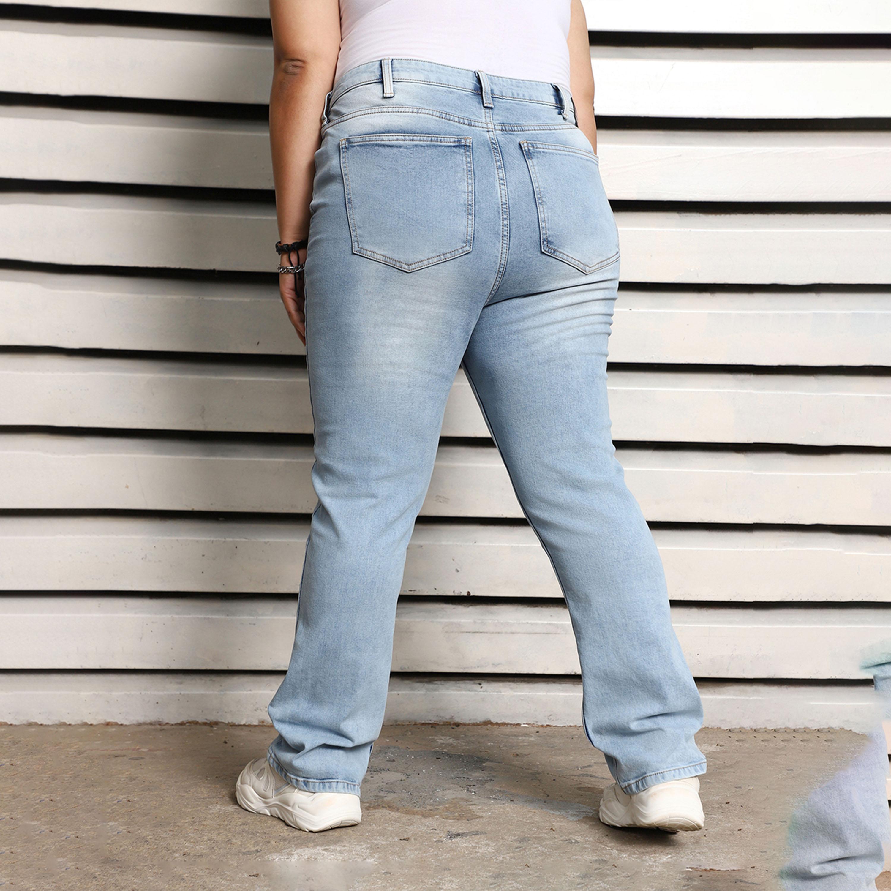 هاي ستار × ستايلي - بنطال جينز بمقاس كبير وخصر مرتفع وباهت-women-clothing-bottoms-jeans-image-4