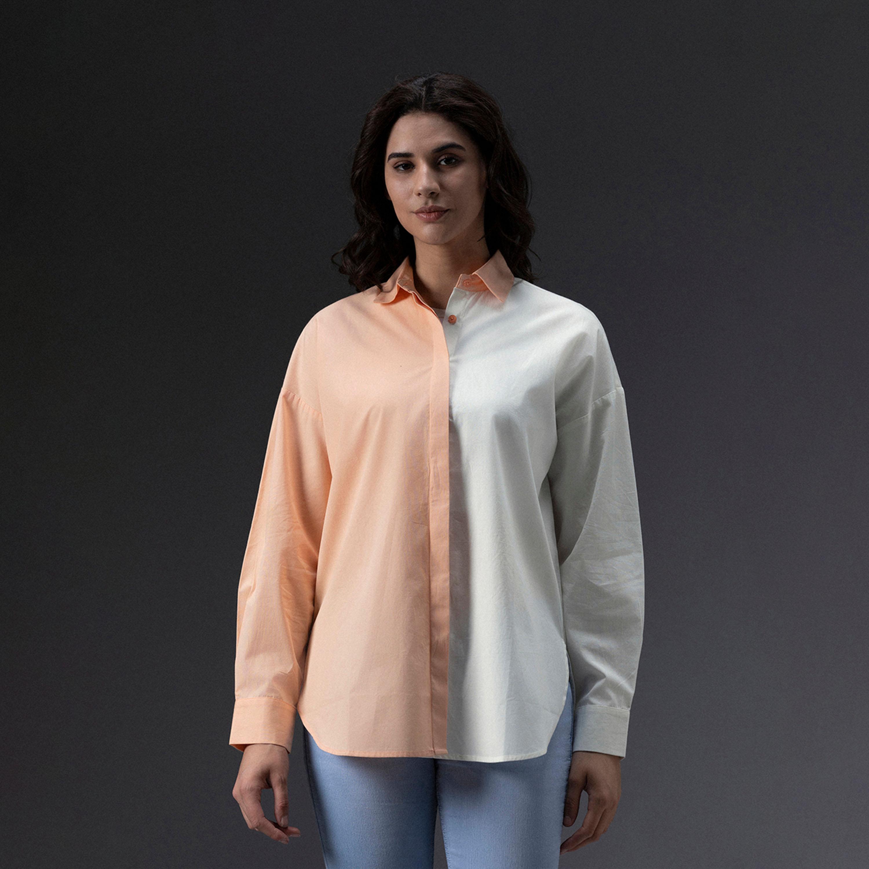 High Star X Styli Color Block Oversized Shirt-women-clothing-shirtsandblouses-shirts-image-1