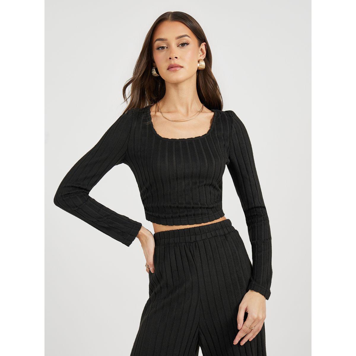 مجموعة من جوغر مع بلوزة محبوكة بأكمام طويلة-women-clothing-coordsets-image-3