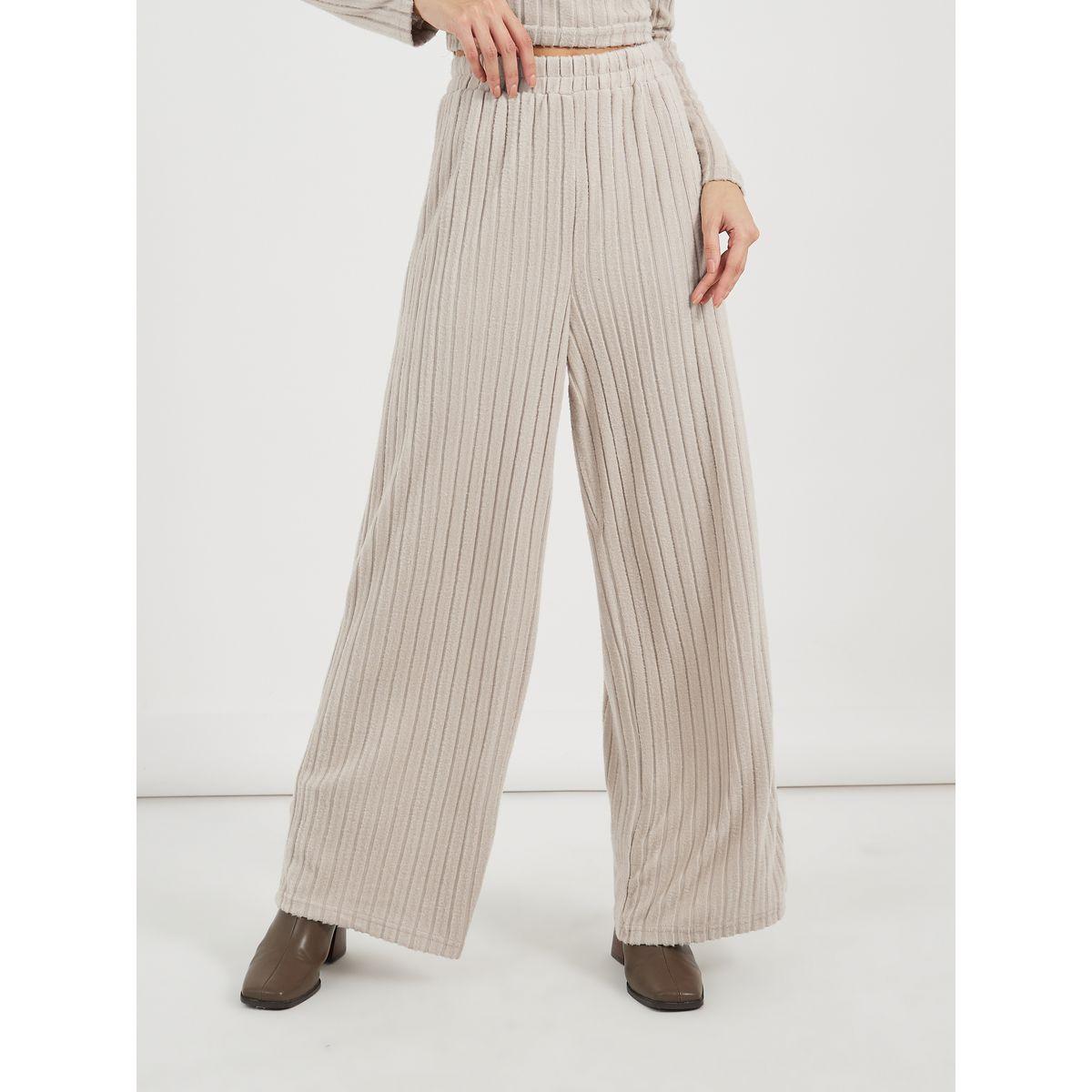 Styli Long Sleeve Rib Knit Top & Wide Leg Joggers Co-Ords-women-clothing-coordsets-image-4