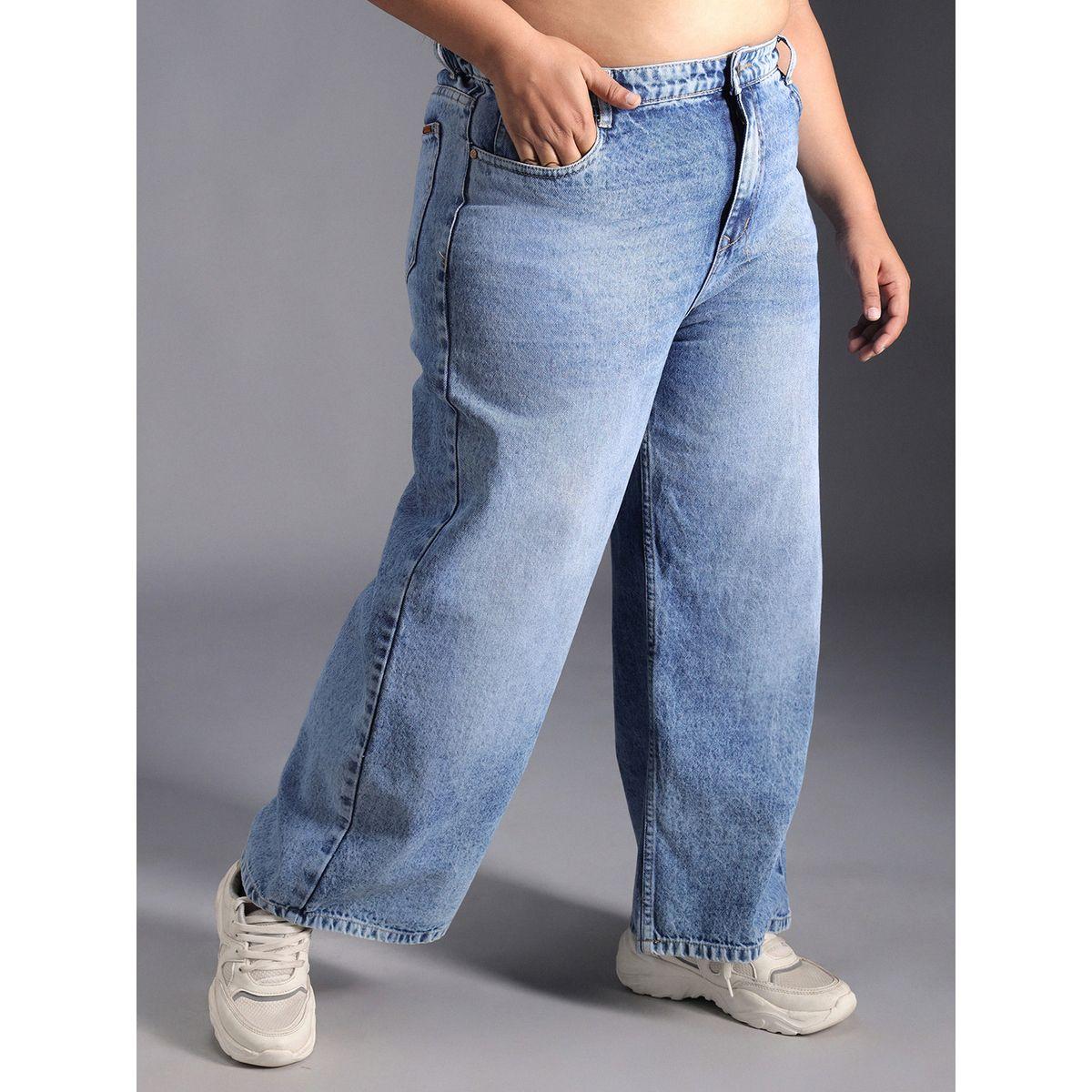 High Star X Styli  Plus Size Relaxed Fit High Rise Faded Jeans-women-clothing-bottoms-jeans-image-2